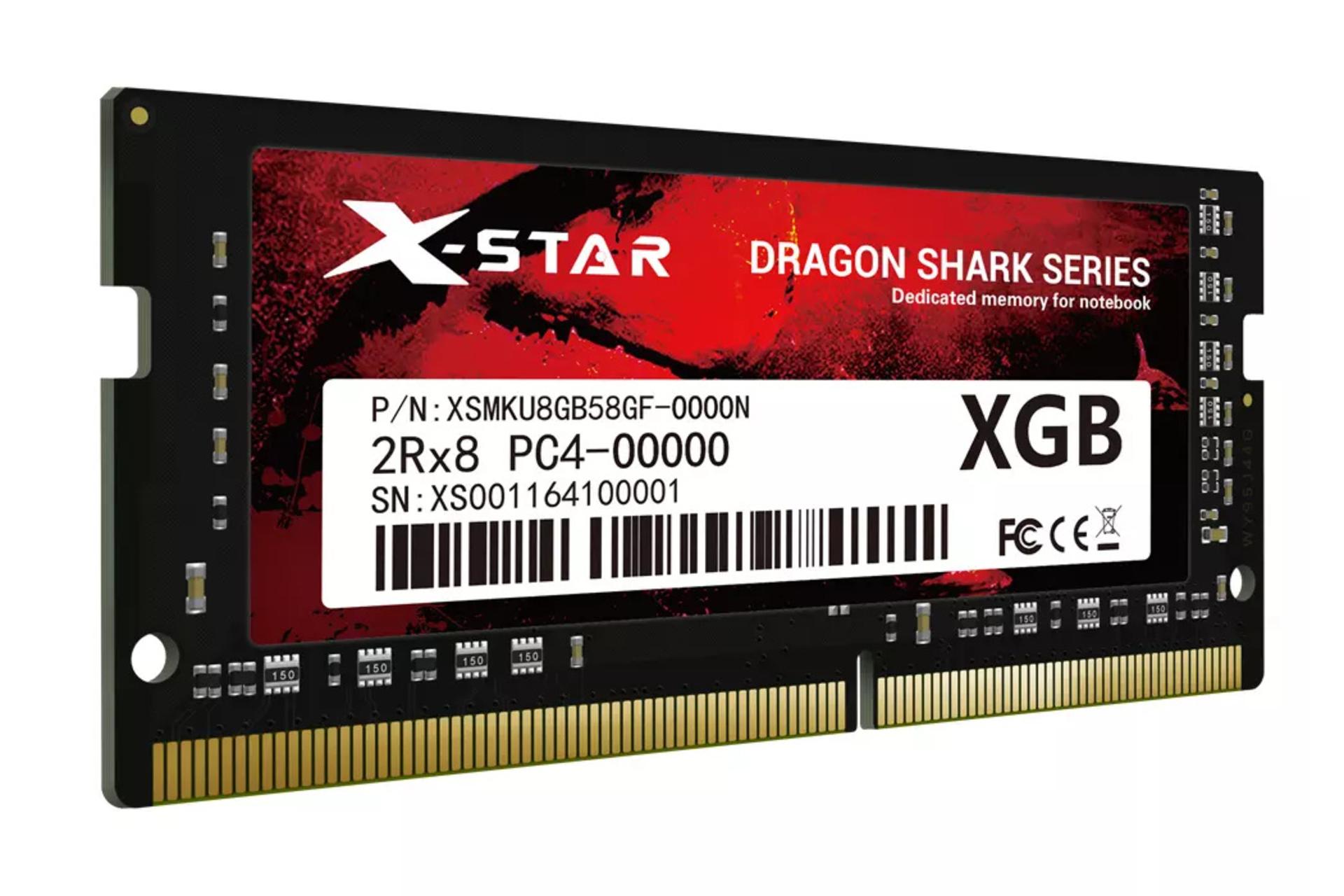 نمای چپ رم ایکس استار X-STAR DRAGON SHARK ظرفیت 8 گیگابایت از نوع DDR4-2400