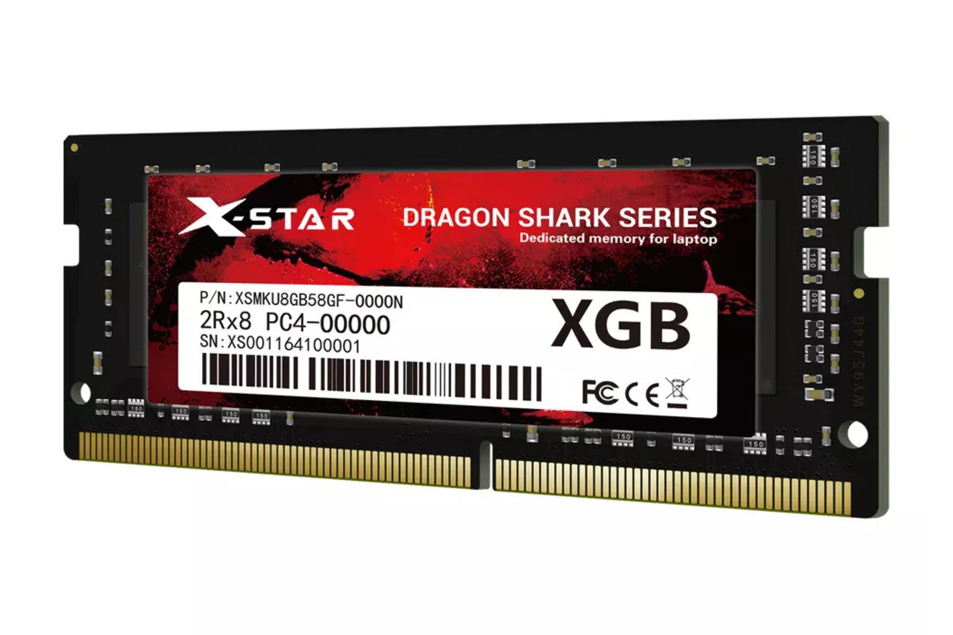 نمای راست رم ایکس استار X-STAR DRAGON SHARK ظرفیت 8 گیگابایت از نوع DDR4-2400