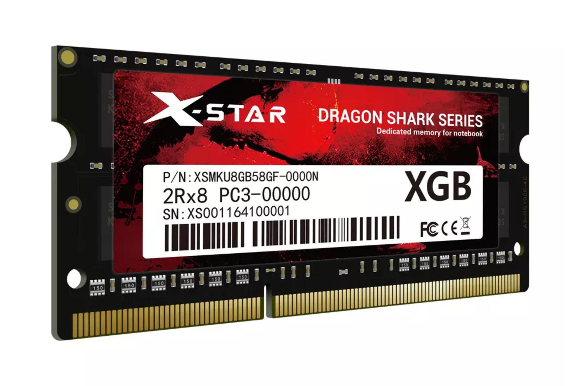 نمای چپ رم ایکس استار X-STAR DRAGON SHARK ظرفیت 8 گیگابایت از نوع DDR3L-1600