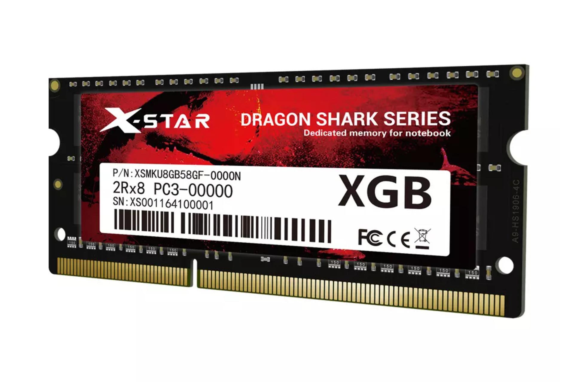 نمای راست رم ایکس استار X-STAR DRAGON SHARK ظرفیت 8 گیگابایت از نوع DDR3L-1600