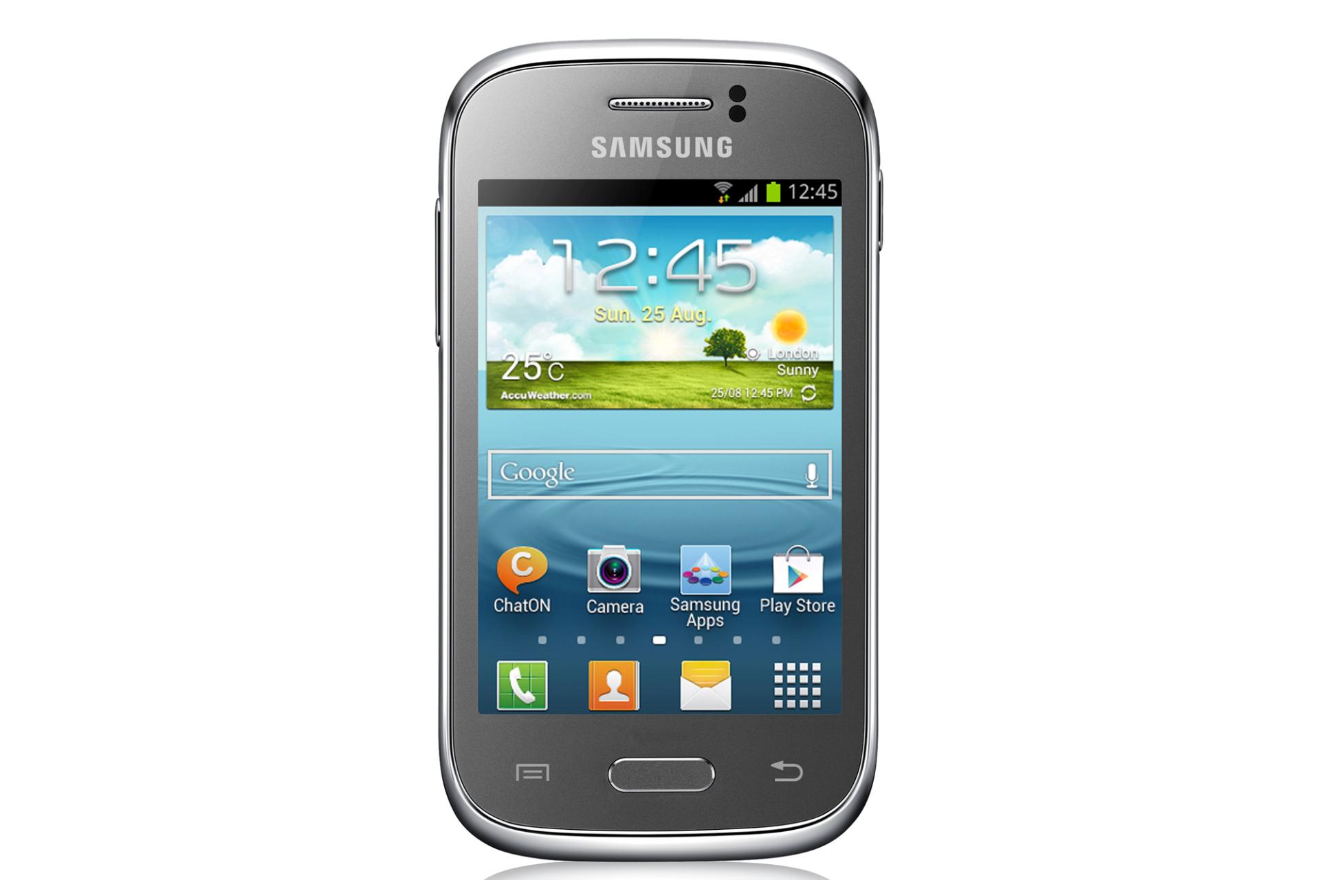 نمای جلو از گلکسی Young S6310 سامسونگ سفید Samsung Galaxy Young S6310	