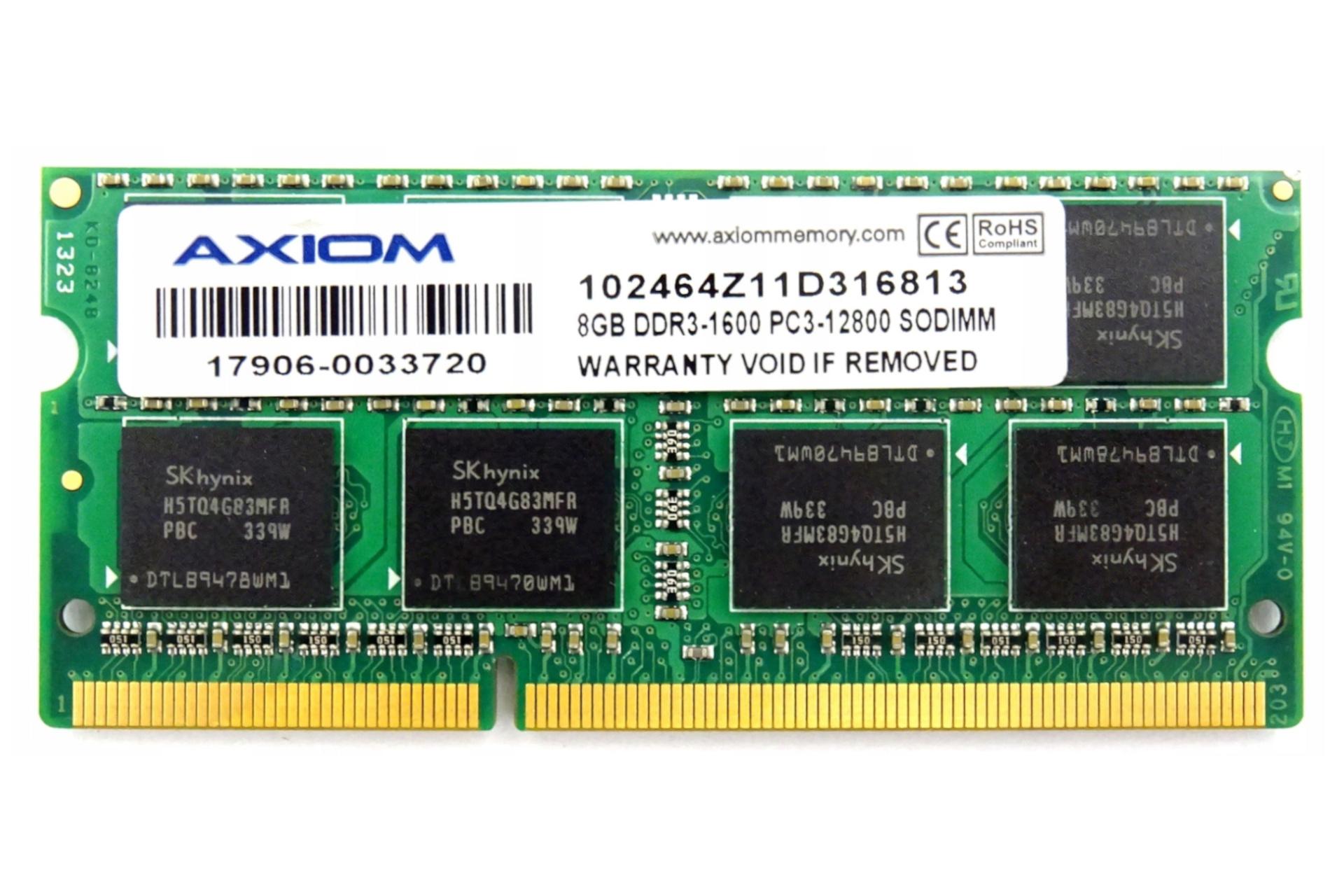 رم اکسیوم Axiom AX31600S11Z/8G ظرفیت 8 گیگابایت از نوع DDR3-1600 CL11
