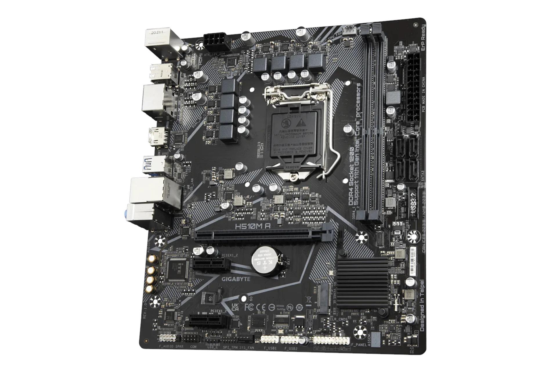 نمای راست مادربرد گیگابایت GIGABYTE H510M A (rev. 1.0)