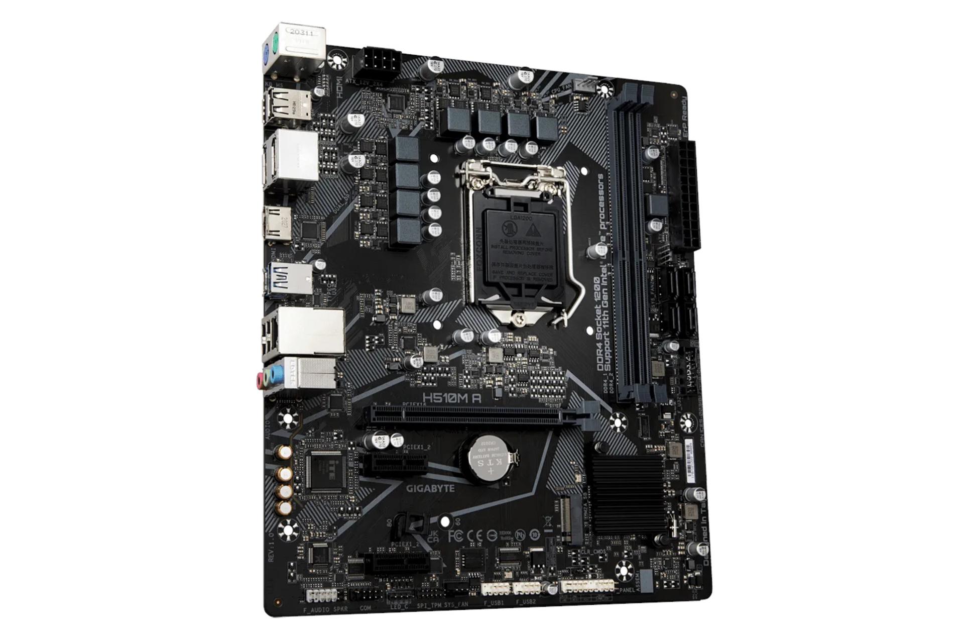 نمای چپ مادربرد گیگابایت GIGABYTE H510M A (rev. 1.0)