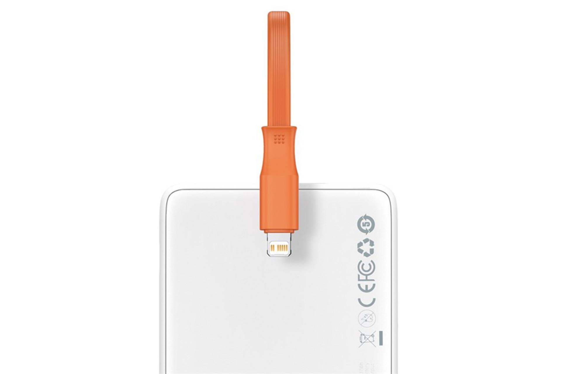 کابل لایتنینگ سرخود پاور بانک باسئوس Block Digital Display با ظرفیت 20000 میلی‌آمپرساعت