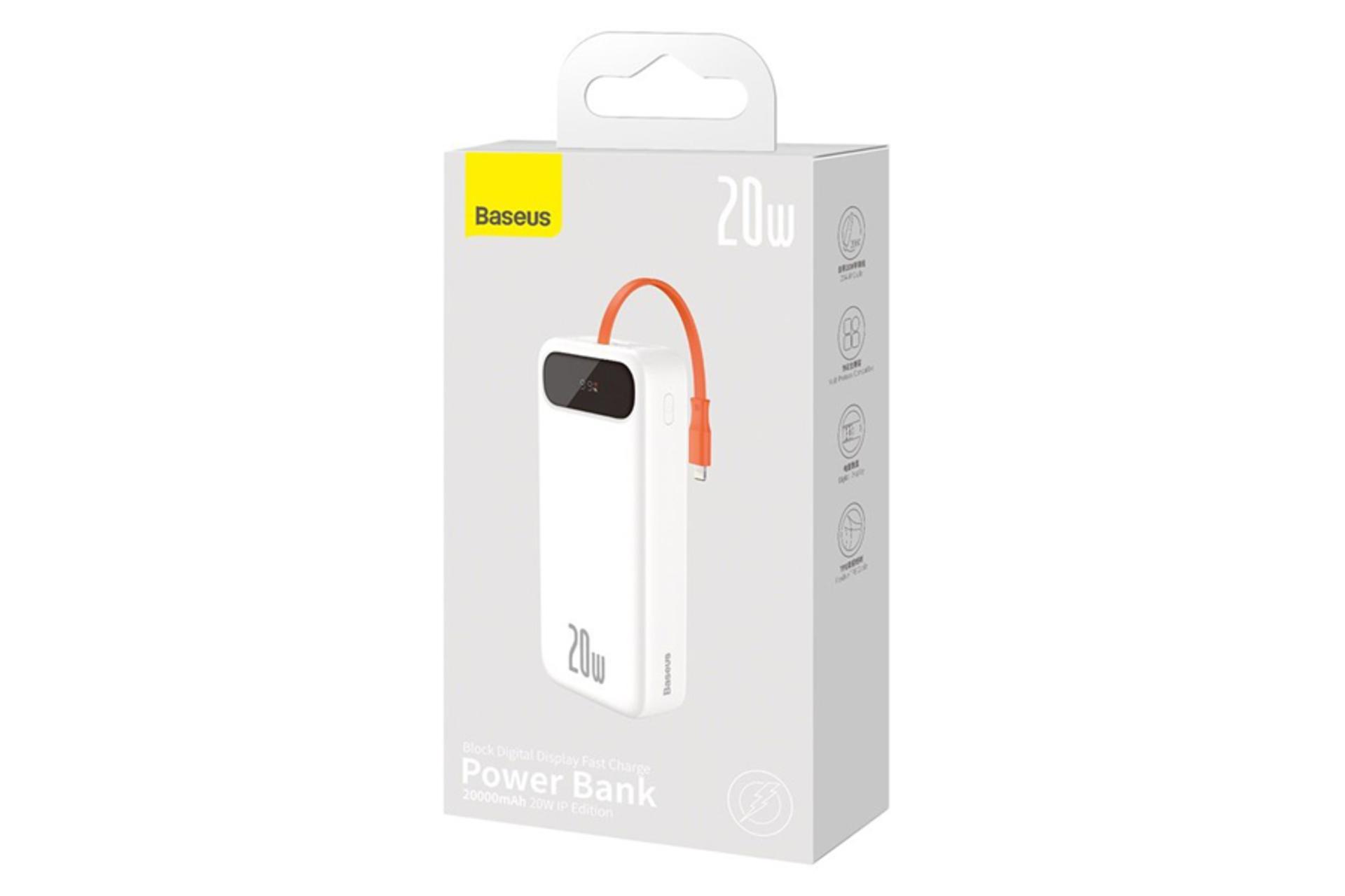 جعبه پاور بانک باسئوس Block Digital Display با ظرفیت 20000 میلی‌آمپرساعت