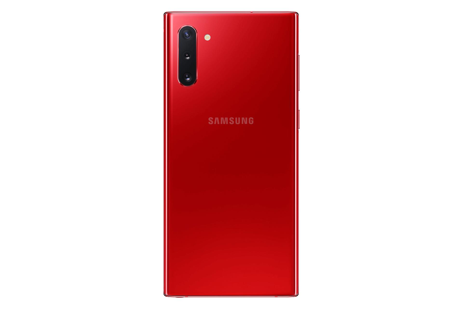 نمای پشت موبایل گلکسی نوت 10 سامسونگ رنگ قرمز