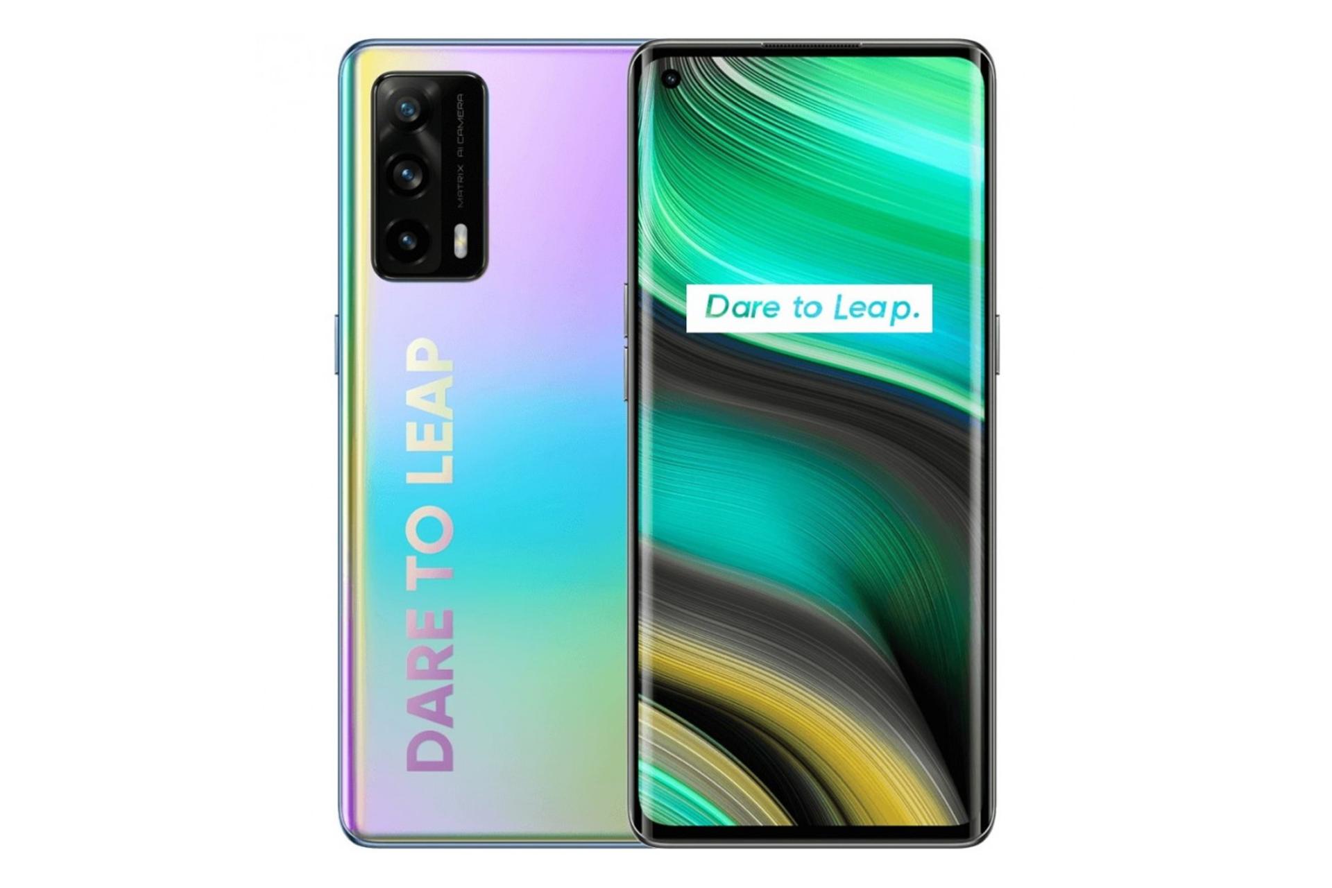 نمای پشت و جلو موبایل ریلمی ایکس 7 پرو اولترا رنگ گرادیانی