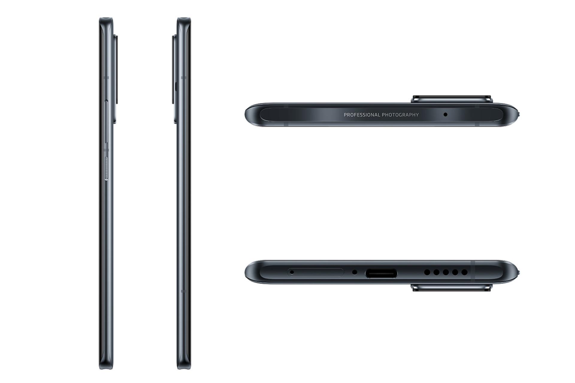 نمای لبه‌های موبایل ایکس 60 پرو ویوو رنگ مشکی