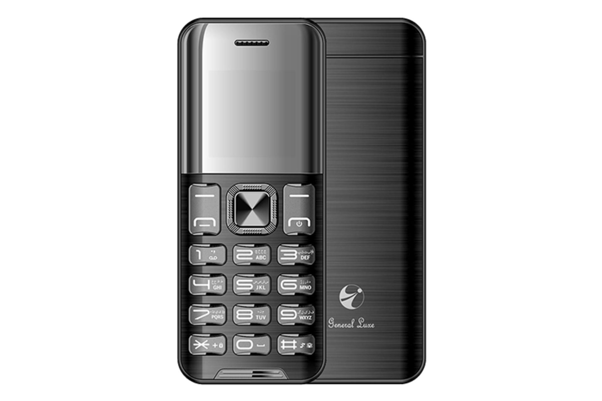 نمای جلو و پشت گوشی General Luxe 2690 Slim مشکی