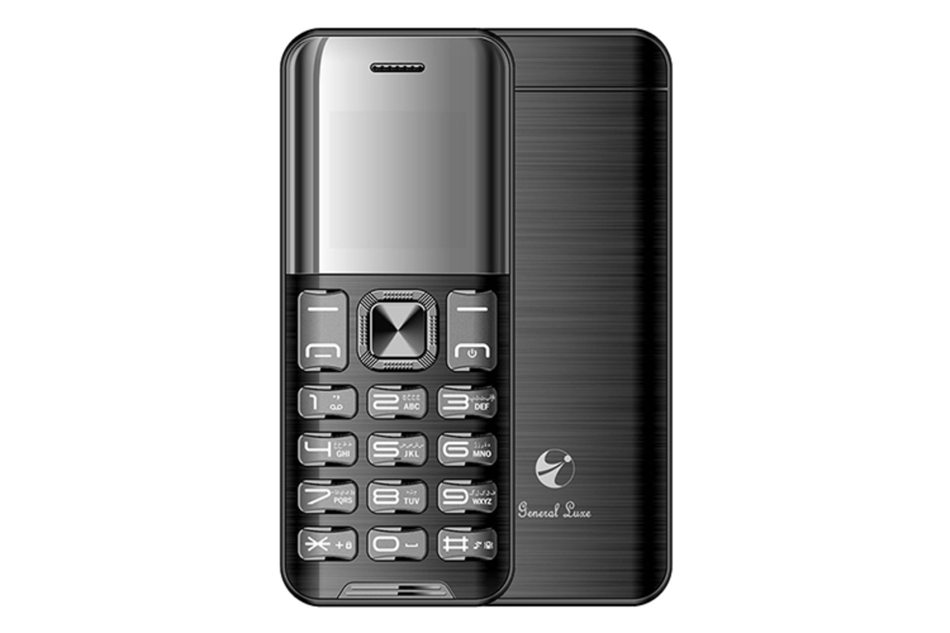 نمای جلو و پشت گوشی General Luxe 2690 Slim مشکی