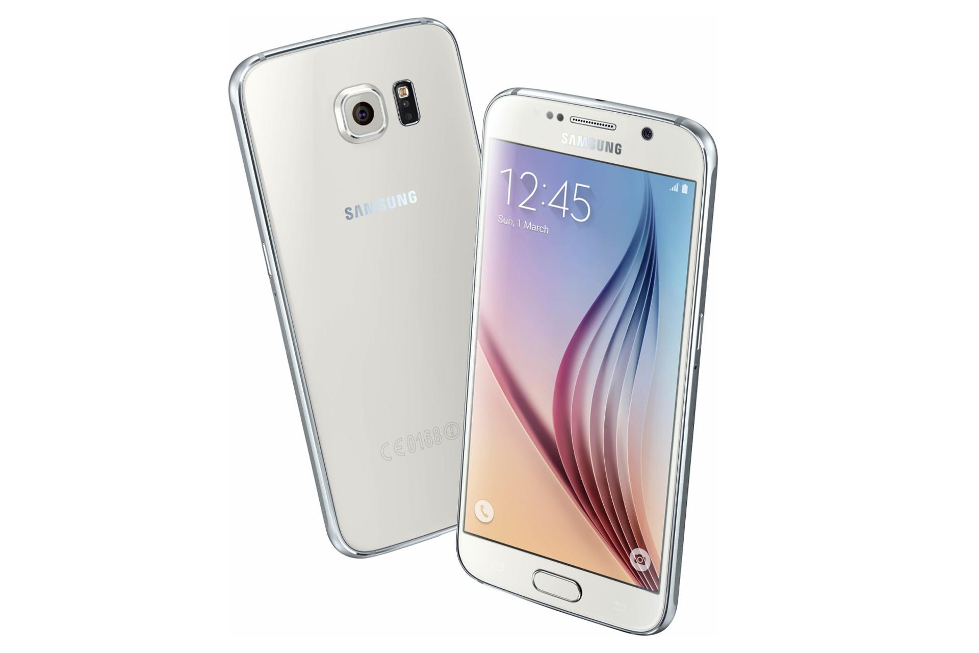 گلکسی اس 6 سامسونگ دو سیم‌کارته سفید Samsung Galaxy S6 Duos