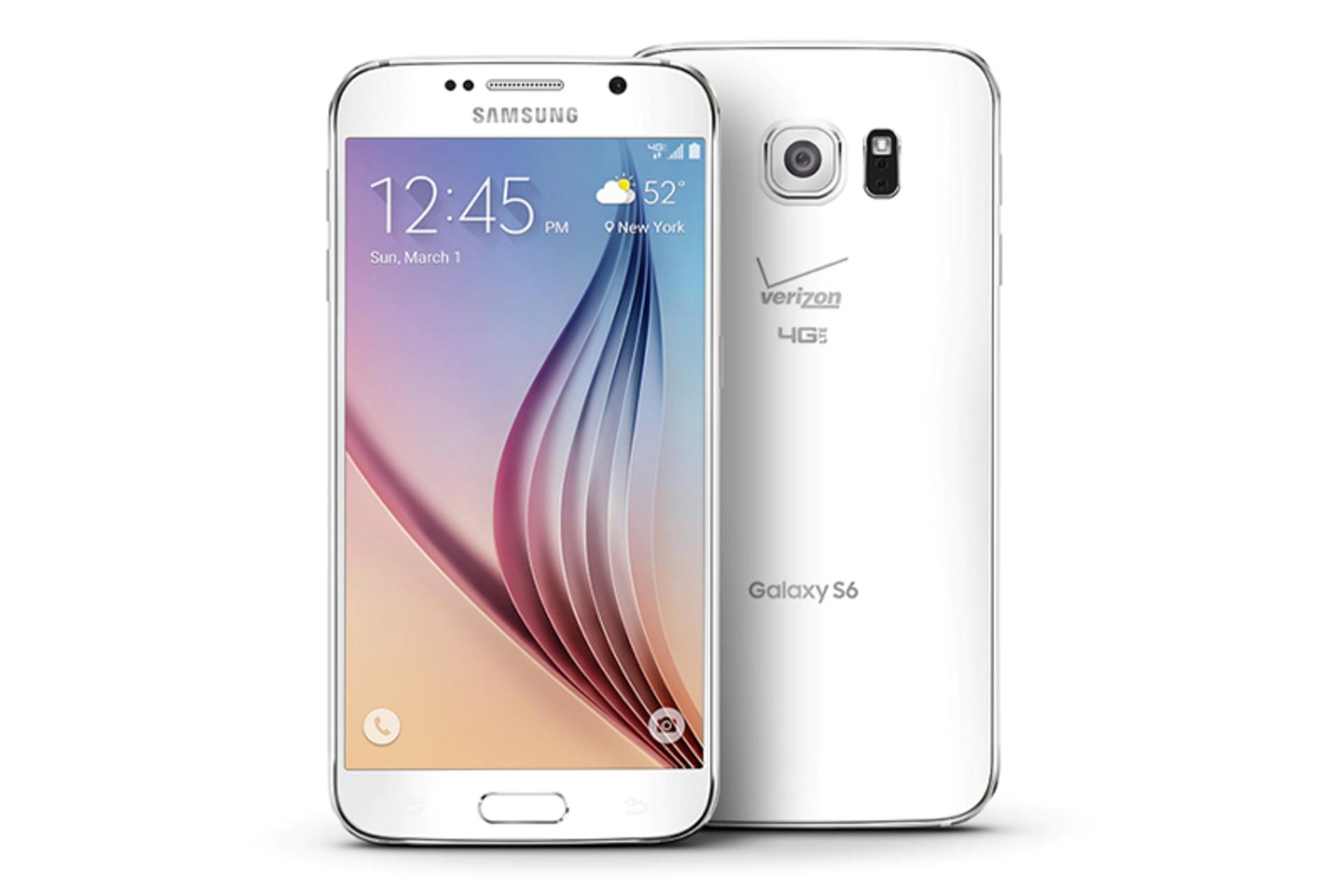 گلکسی اس 6 سامسونگ نسخه آمریکا رنگ سفید Samsung Galaxy S6 USA