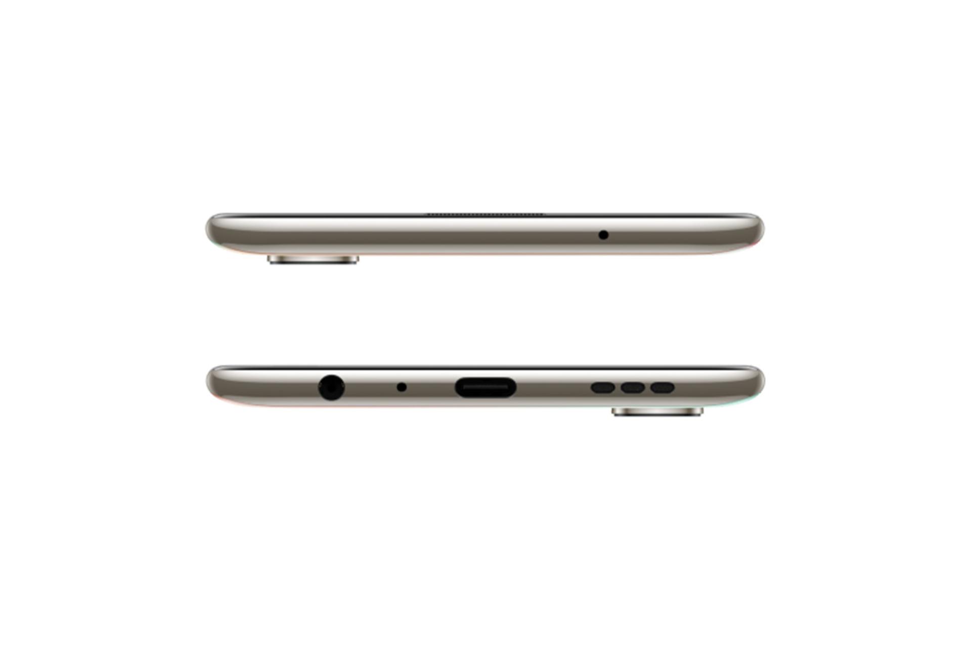 نمای بالا و پایین گوشی وان پلاس نورد سی ای 5G رنگ سفید