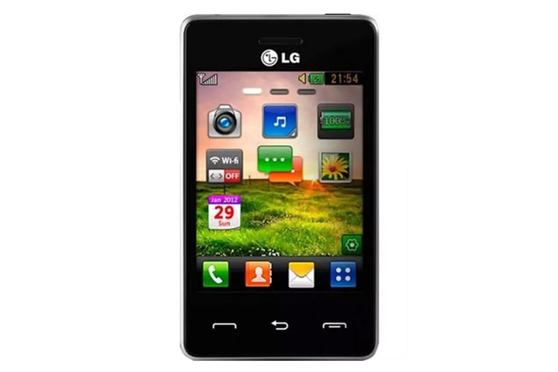 نمای جلو گوشی ال جی T385