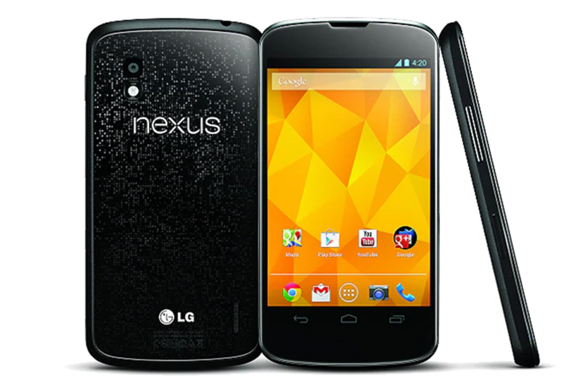 نمای پشت و جلو گوشی ال جی نکسوس 4 E960