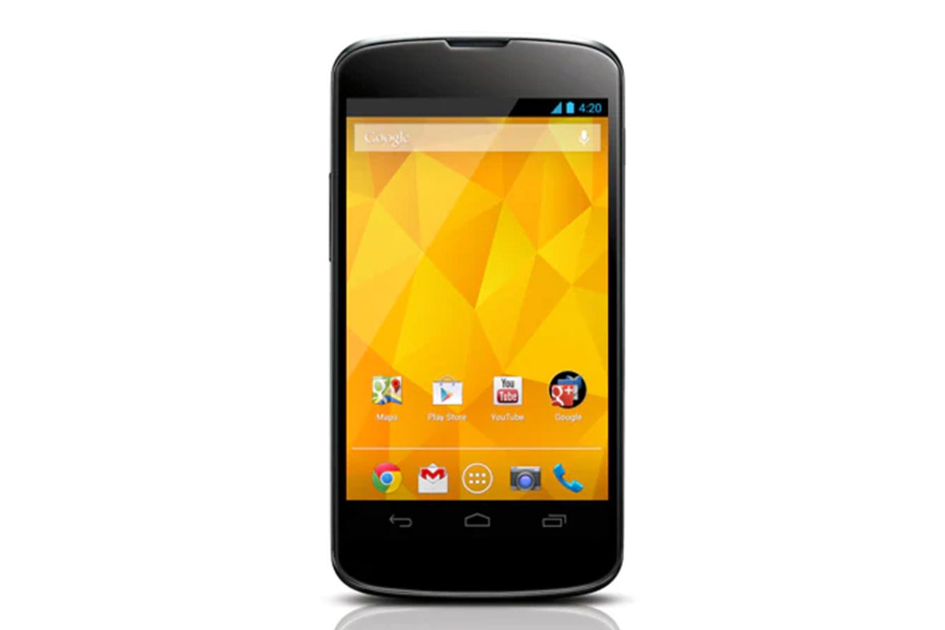 نمای جلو گوشی ال جی نکسوس 4 E960