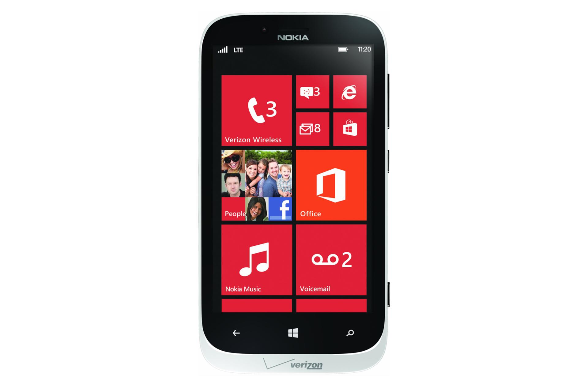 نمای روبرو موبایل نوکیا لومیا 822