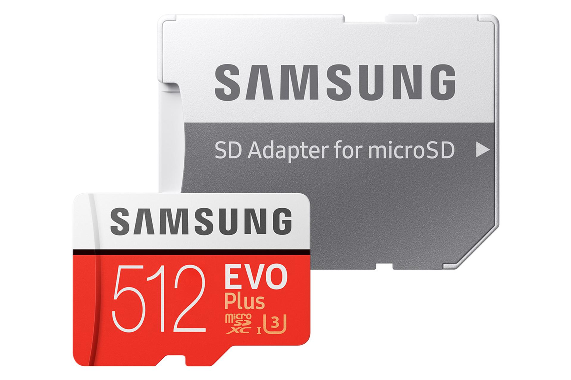 کارت حافظه سامسونگ Evo Plus در کنار تبدیل SD