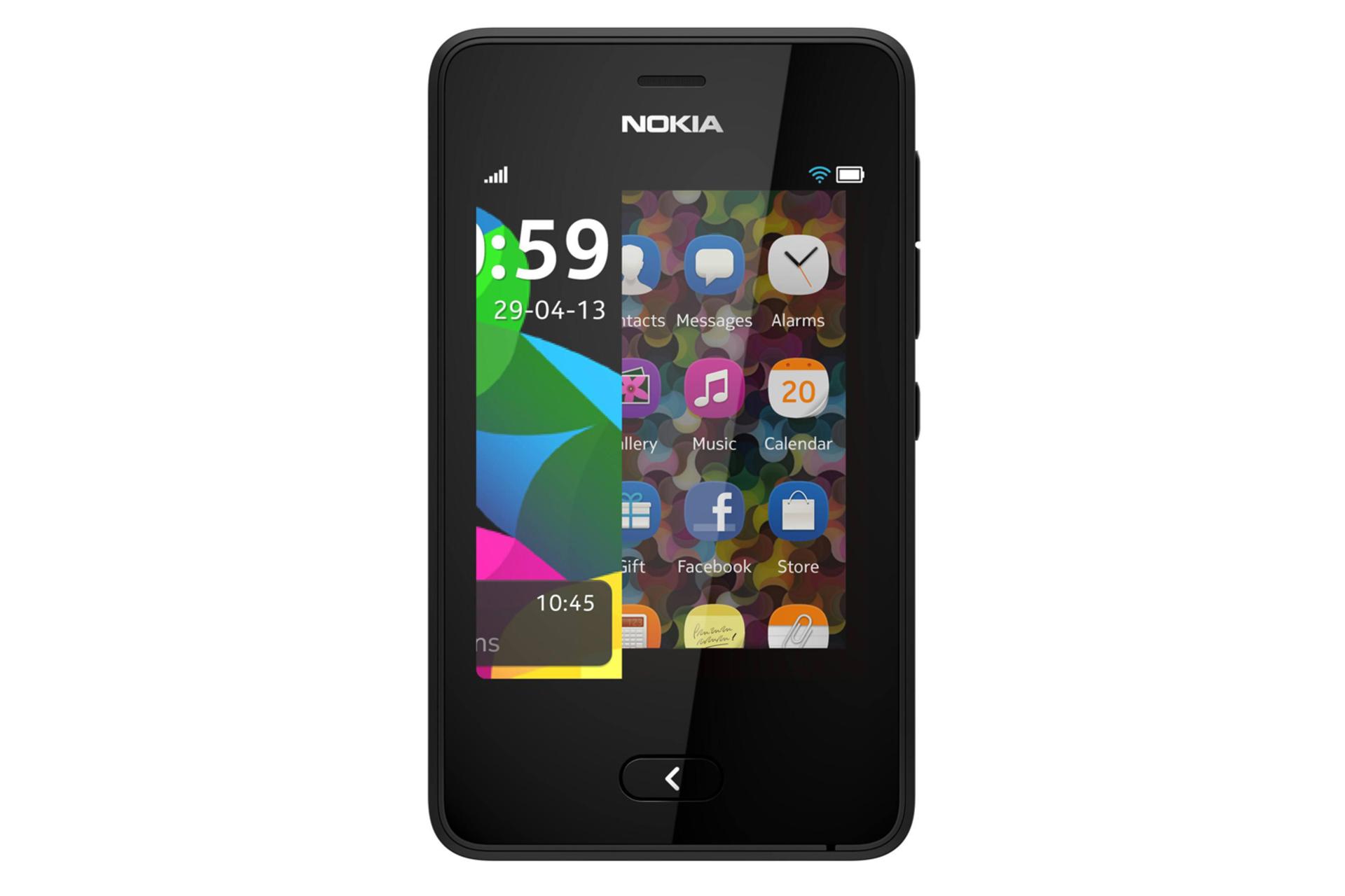 نمای روبرو موبایل نوکیا آشا 501