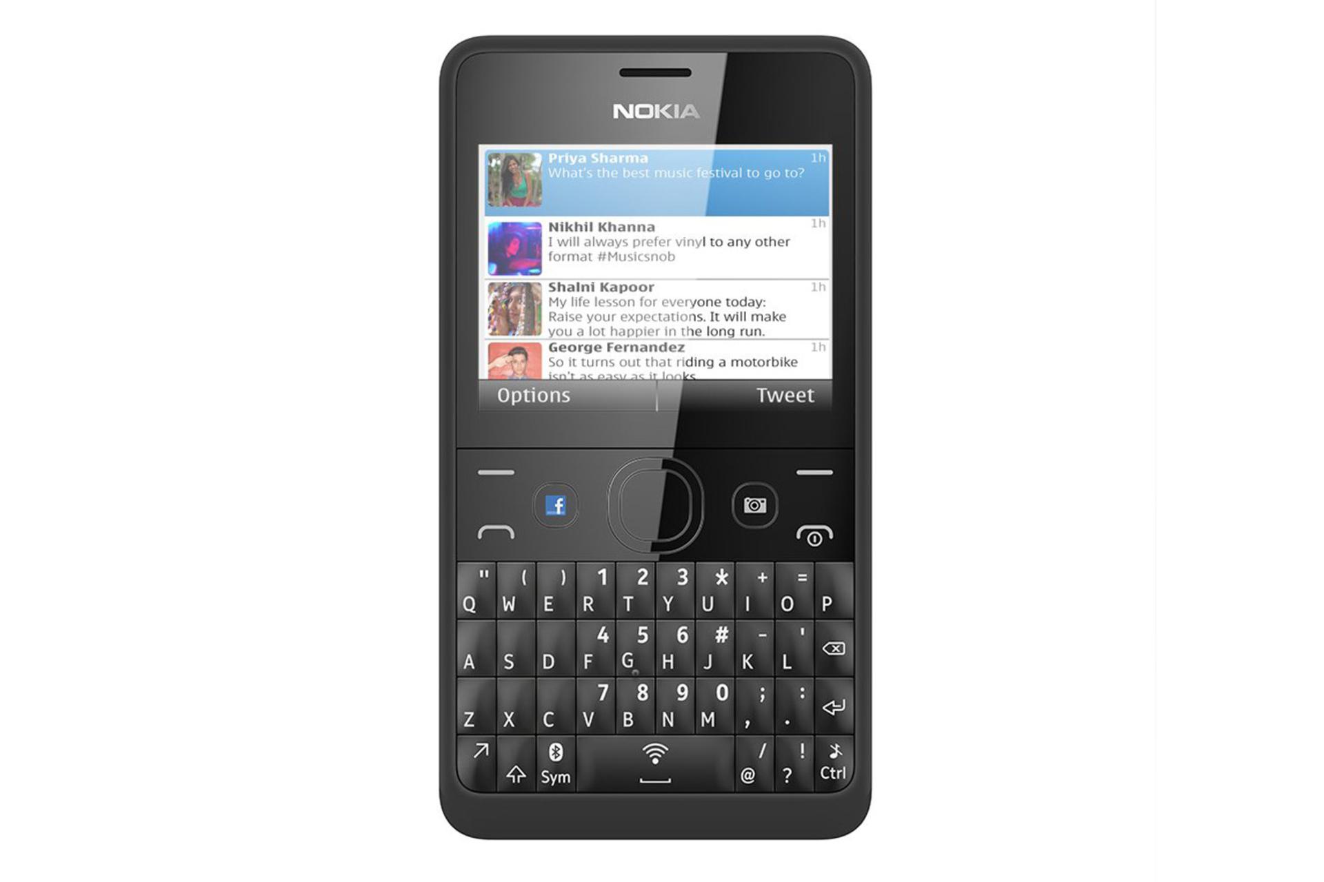 نمای روبرو موبایل نوکیا آشا 210