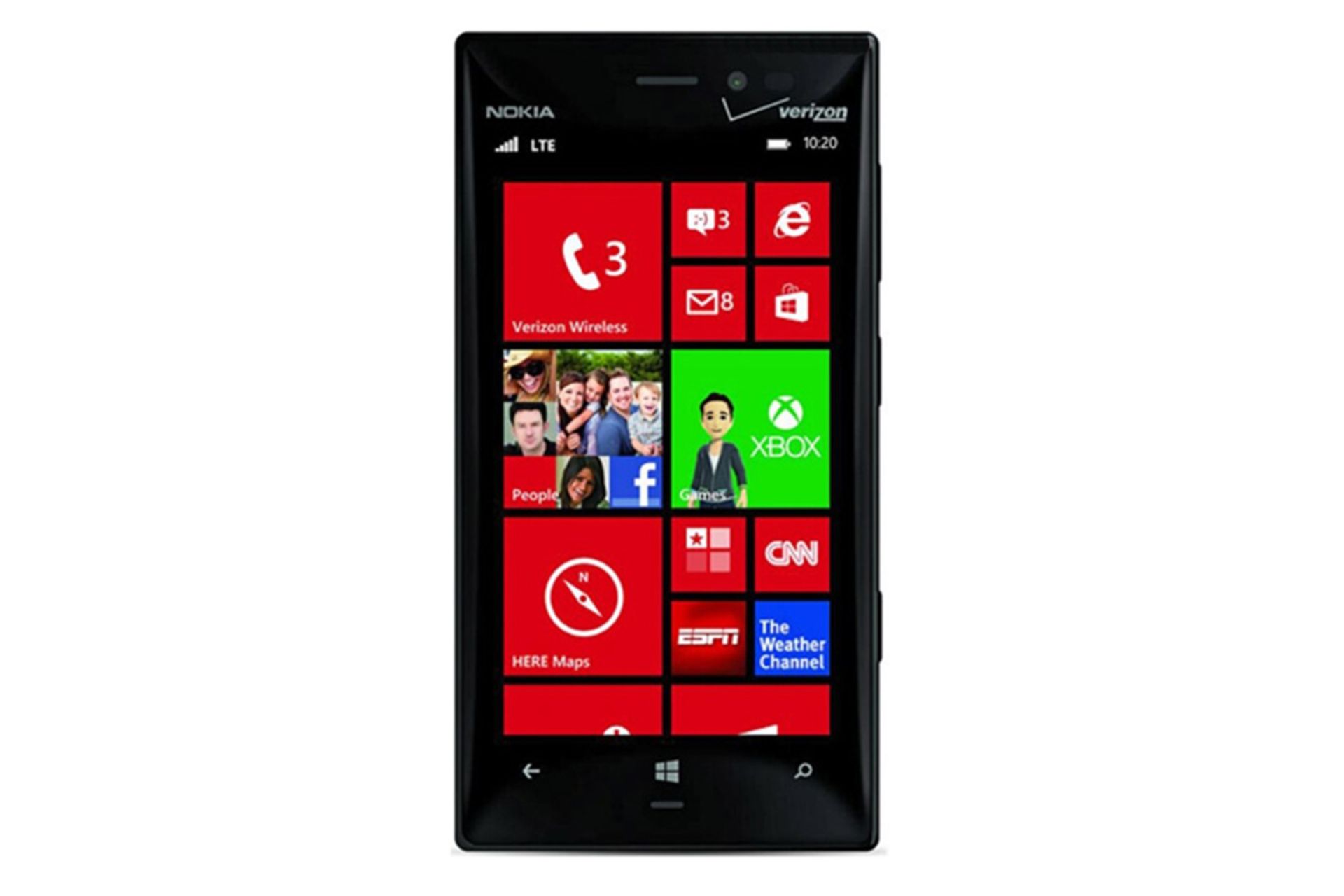 نمای روبرو موبایل نوکیا لومیا 928