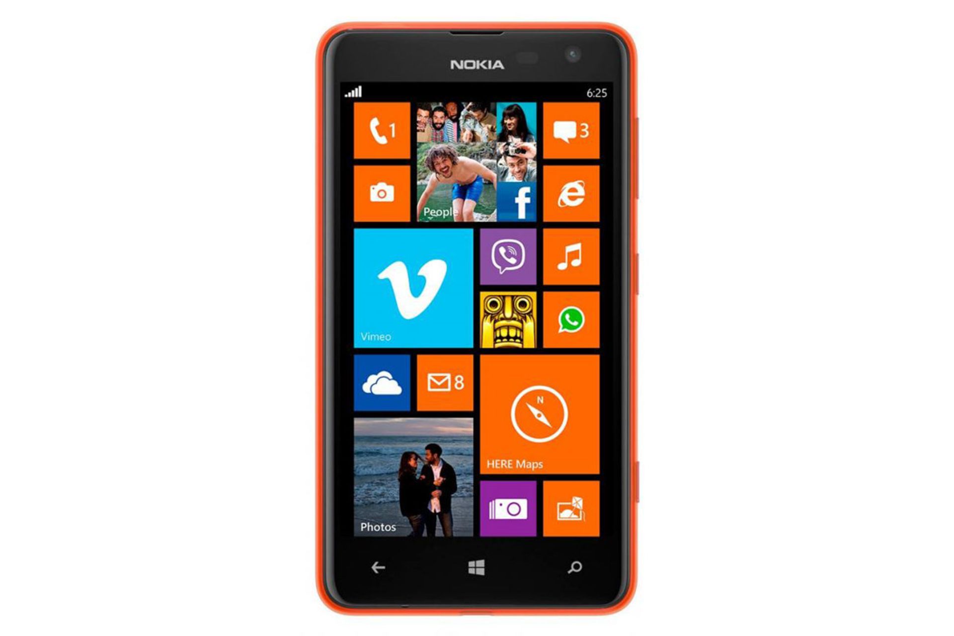 نمای روبرو موبایل نوکیا لومیا 625