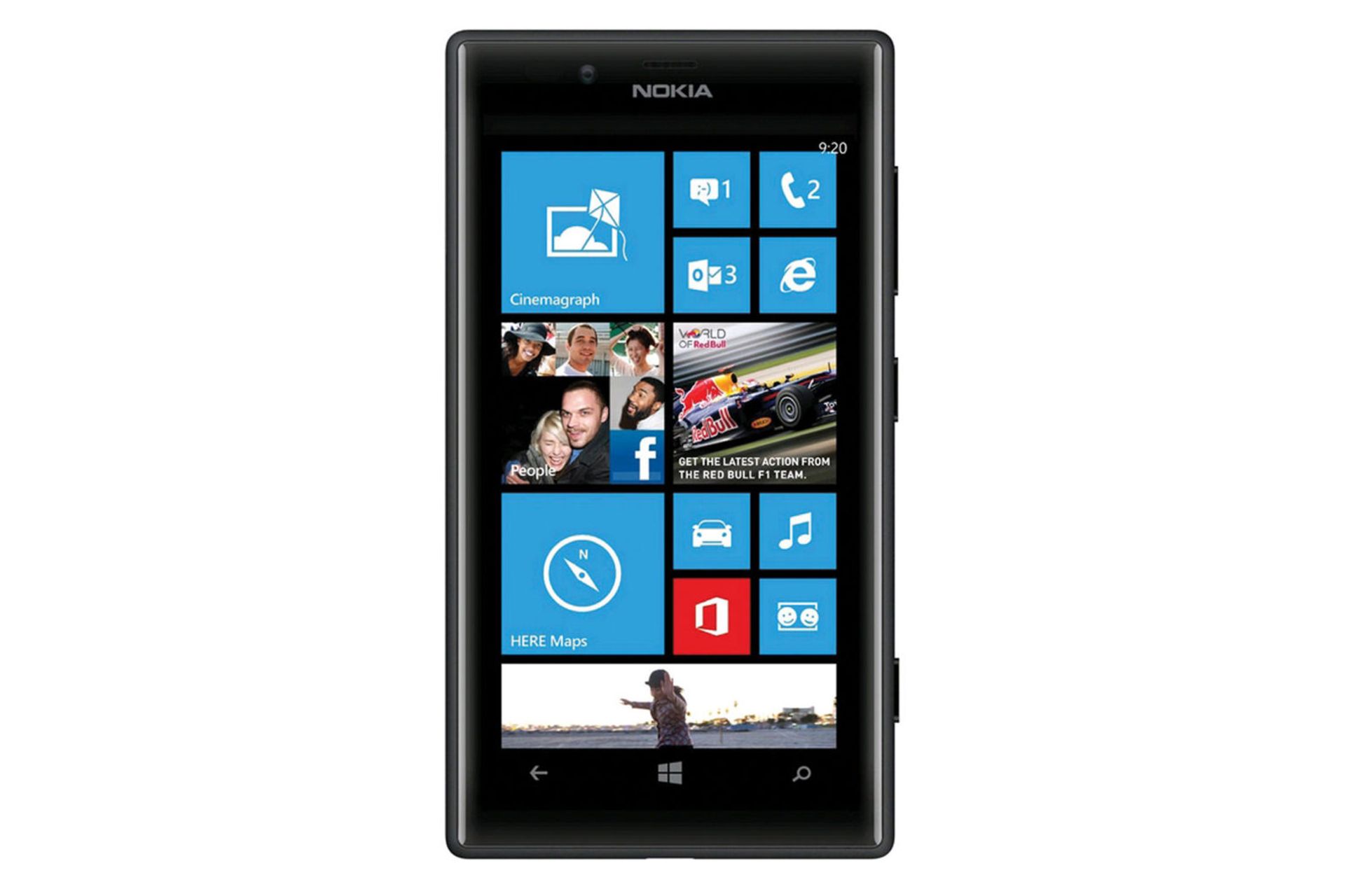 نمای روبرو موبایل نوکیا لومیا 720