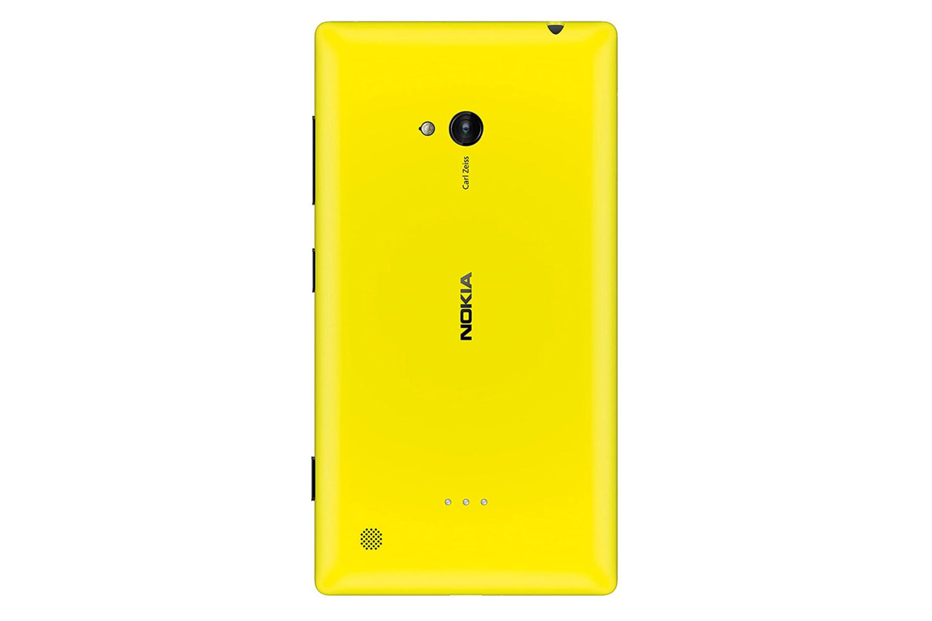 نمای پشت موبایل نوکیا لومیا 720 زرد