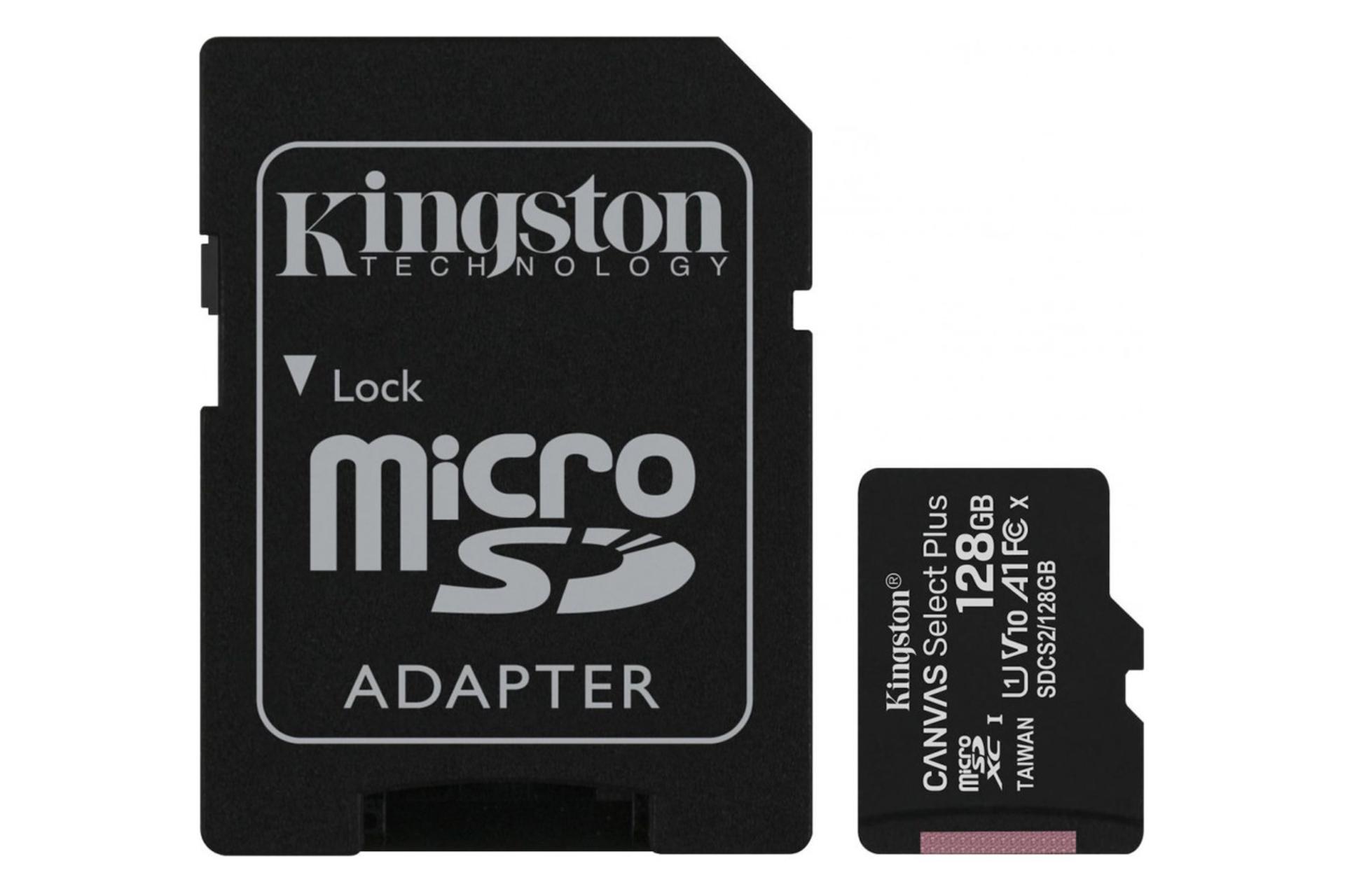 مرجع متخصصين ايران كارت حافظه كينگستون microSDXC با ظرفيت 128 گيگابايت مدل Canvas Select Plus كلاس 10