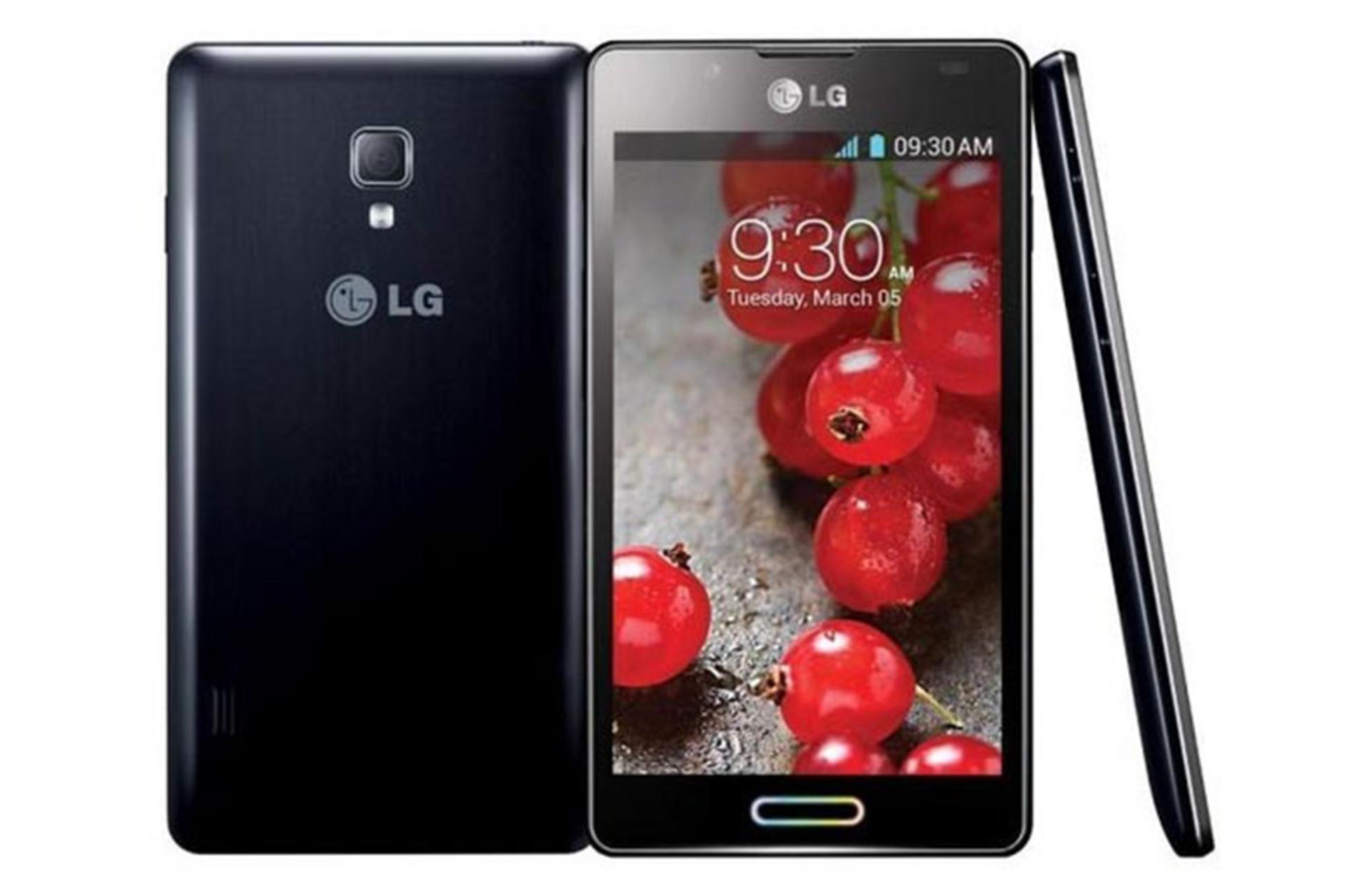 نمای جلو و پشت گوشی الجی اپتیموس L7 II P710