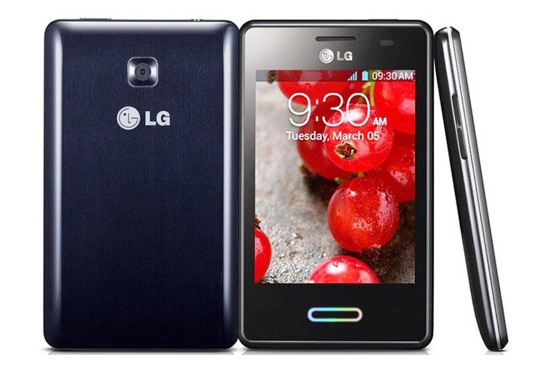 نمای پشت جلو و کنار گوشی ال جی اپتیموس L3 II E430