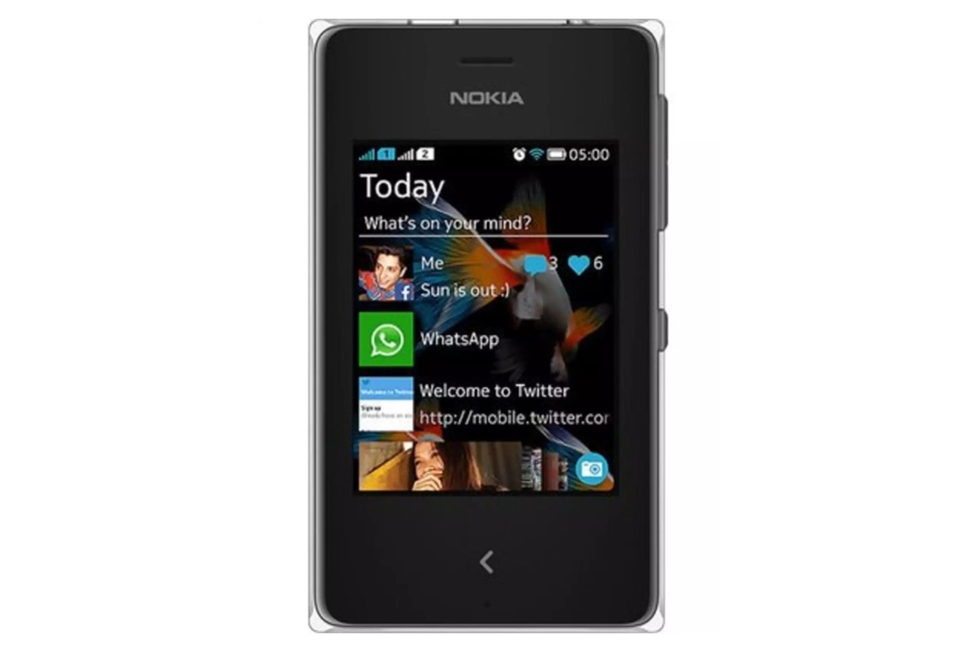 نمای روبرو موبایل نوکیا آشا 500