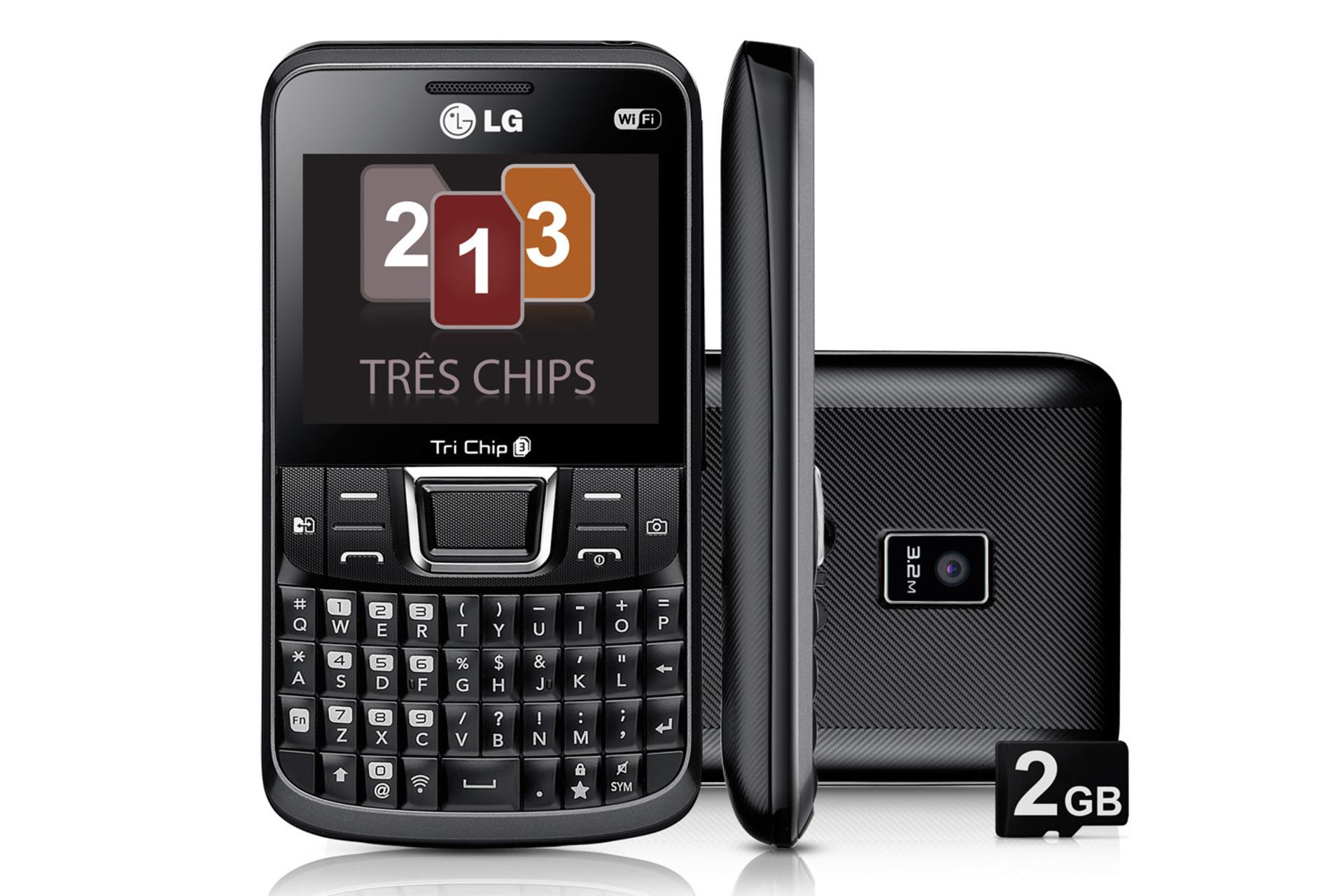 گوشی ال جی Tri Chip C333 از نمای جلو و کنار