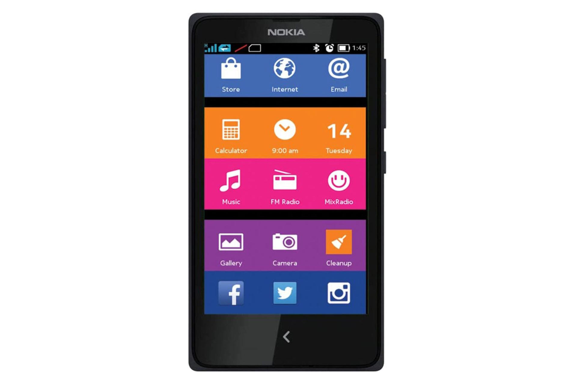 نمای روبرو موبایل نوکیا ایکس