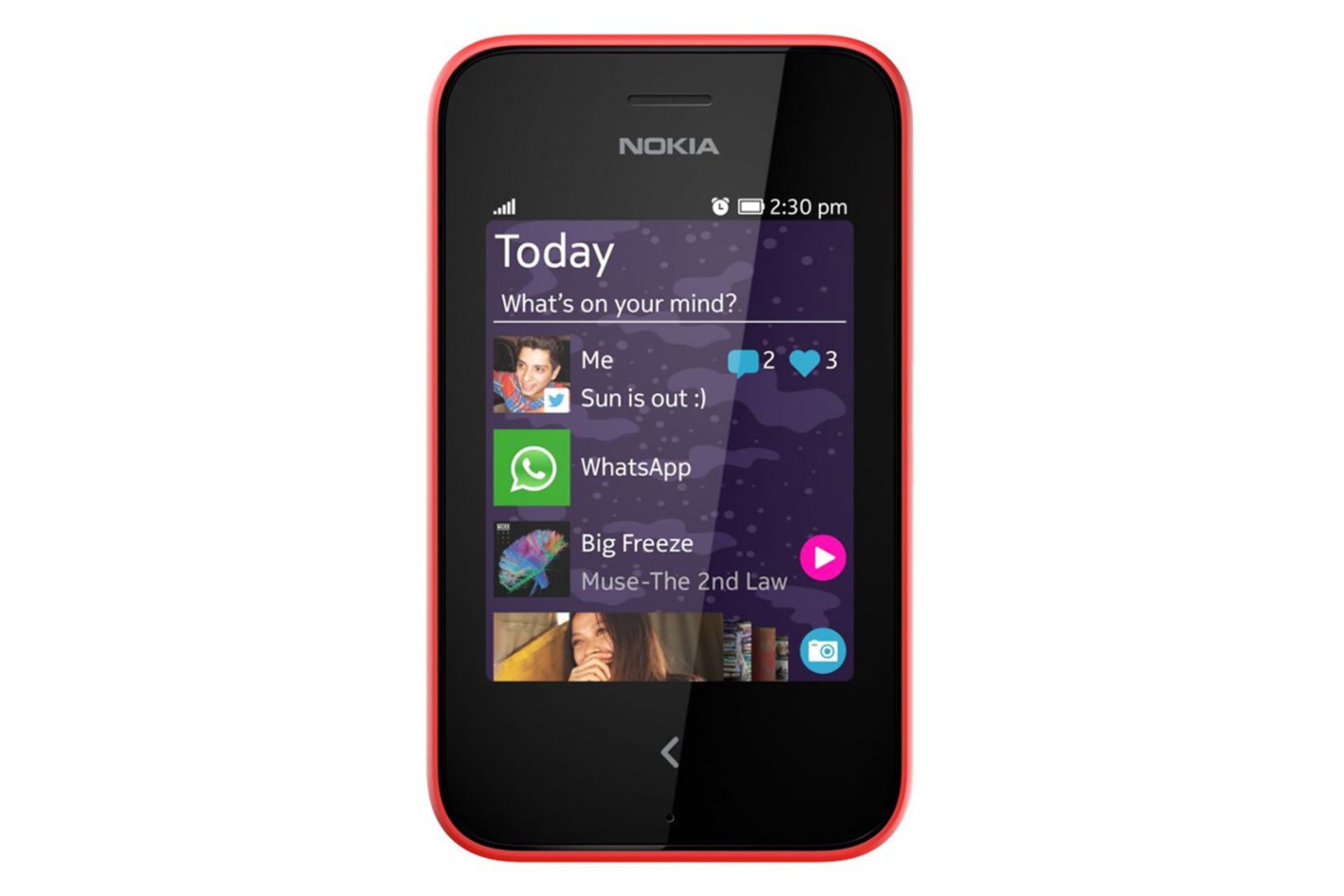 نمای روبرو موبایل نوکیا آشا 230