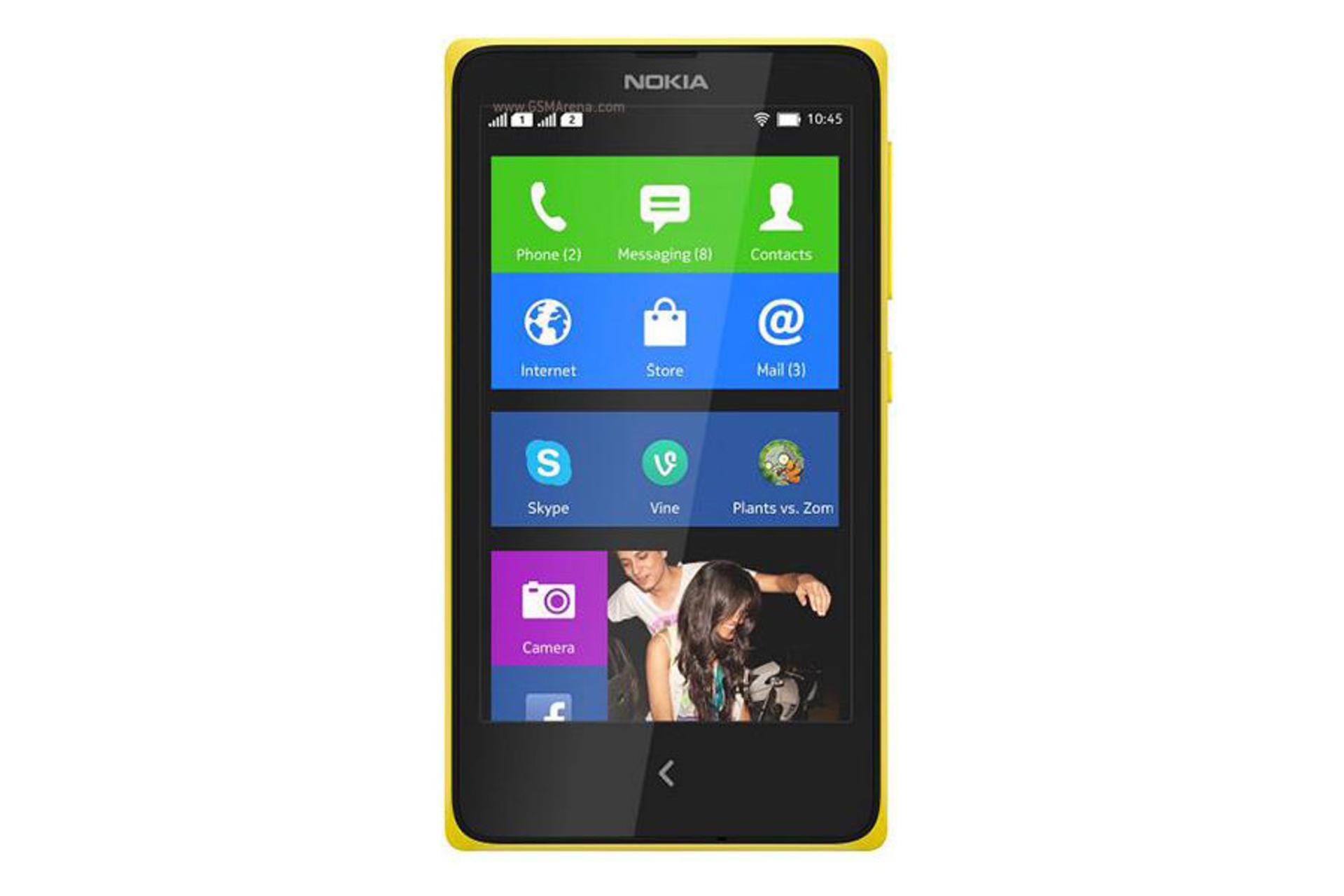 نمای روبرو موبایل نوکیا ایکس پلاس