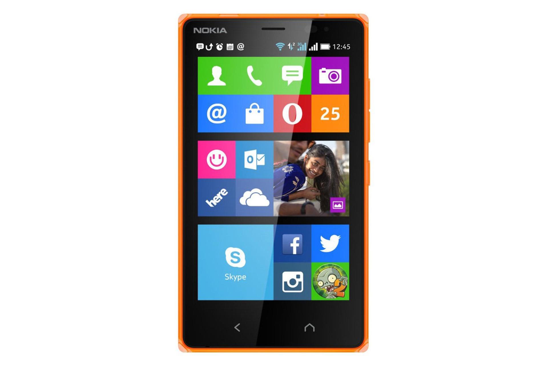 نمای روبرو موبایل نوکیا X2