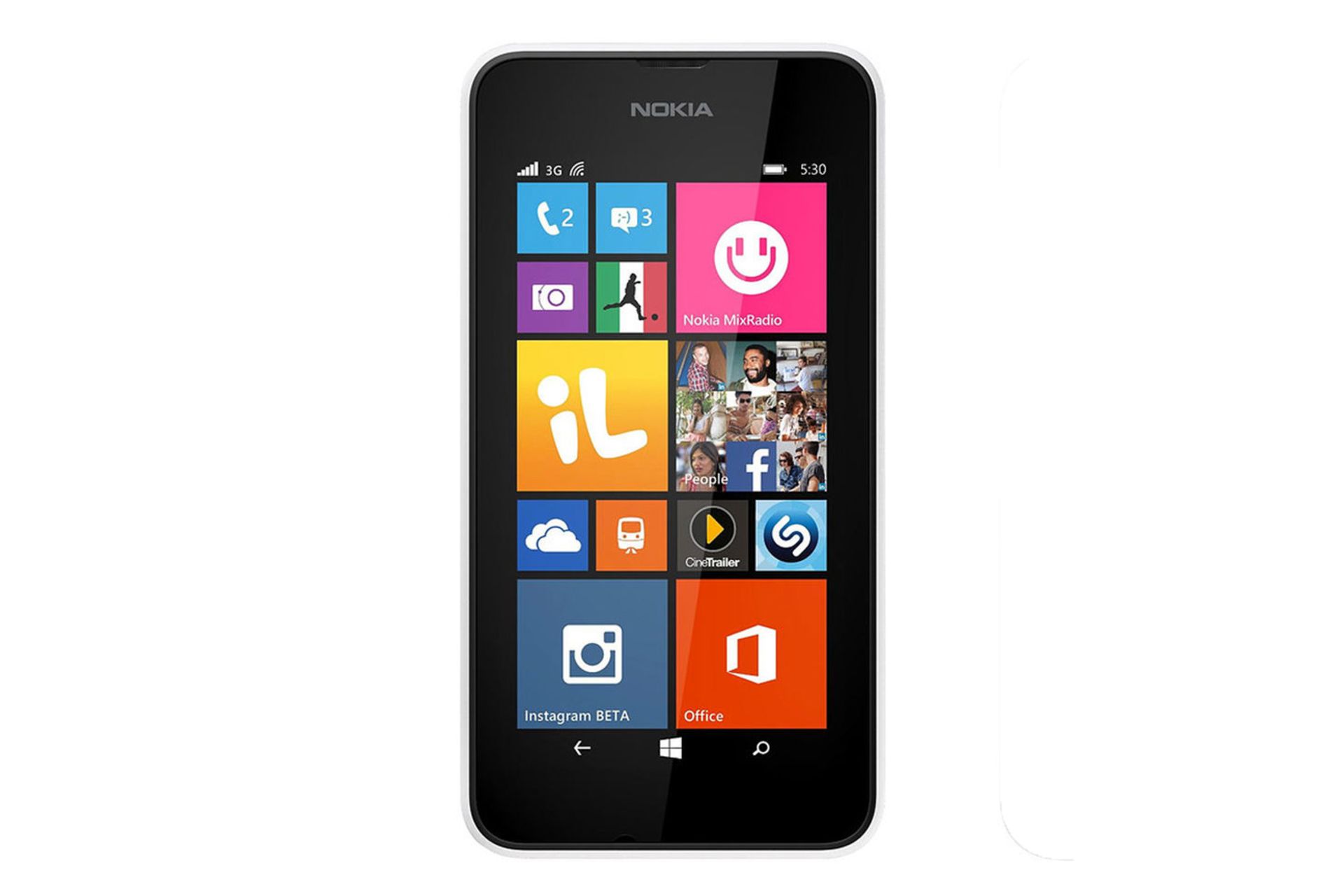 نمای روبرو موبایل نوکیا لومیا 530