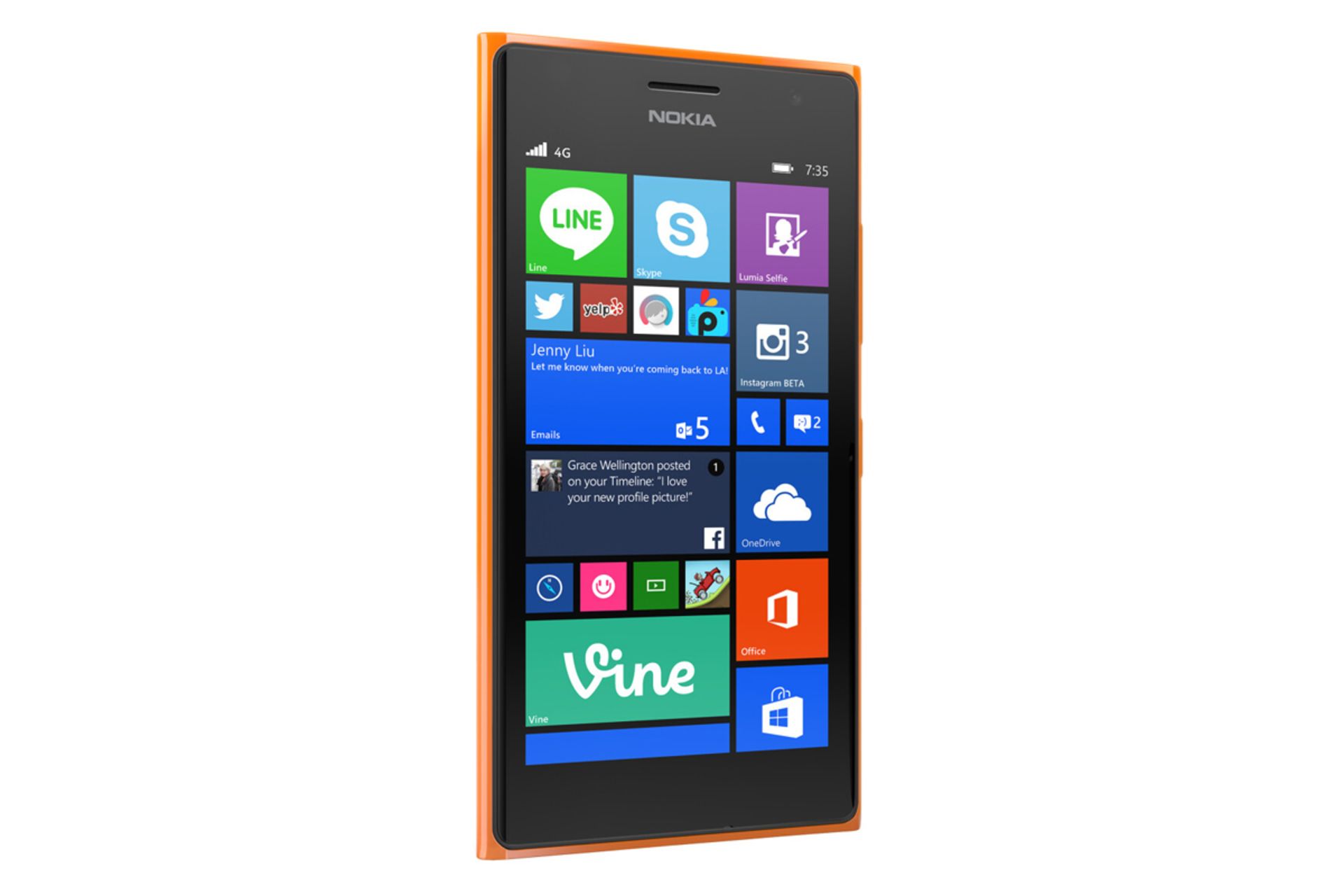 نمای جانبی موبایل نوکیا لومیا 730