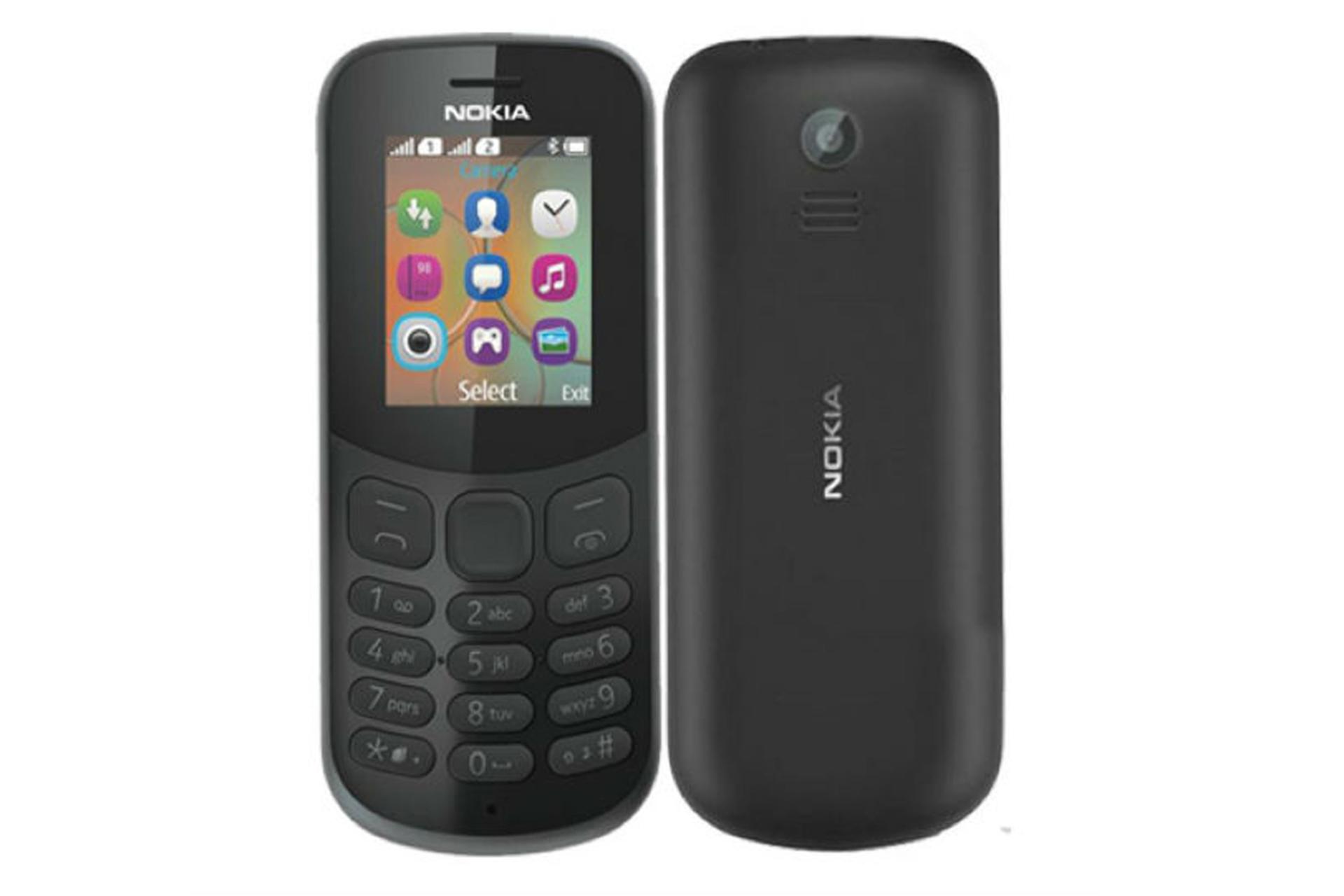 نمای روبرو و پشت موبایل نوکیا 130