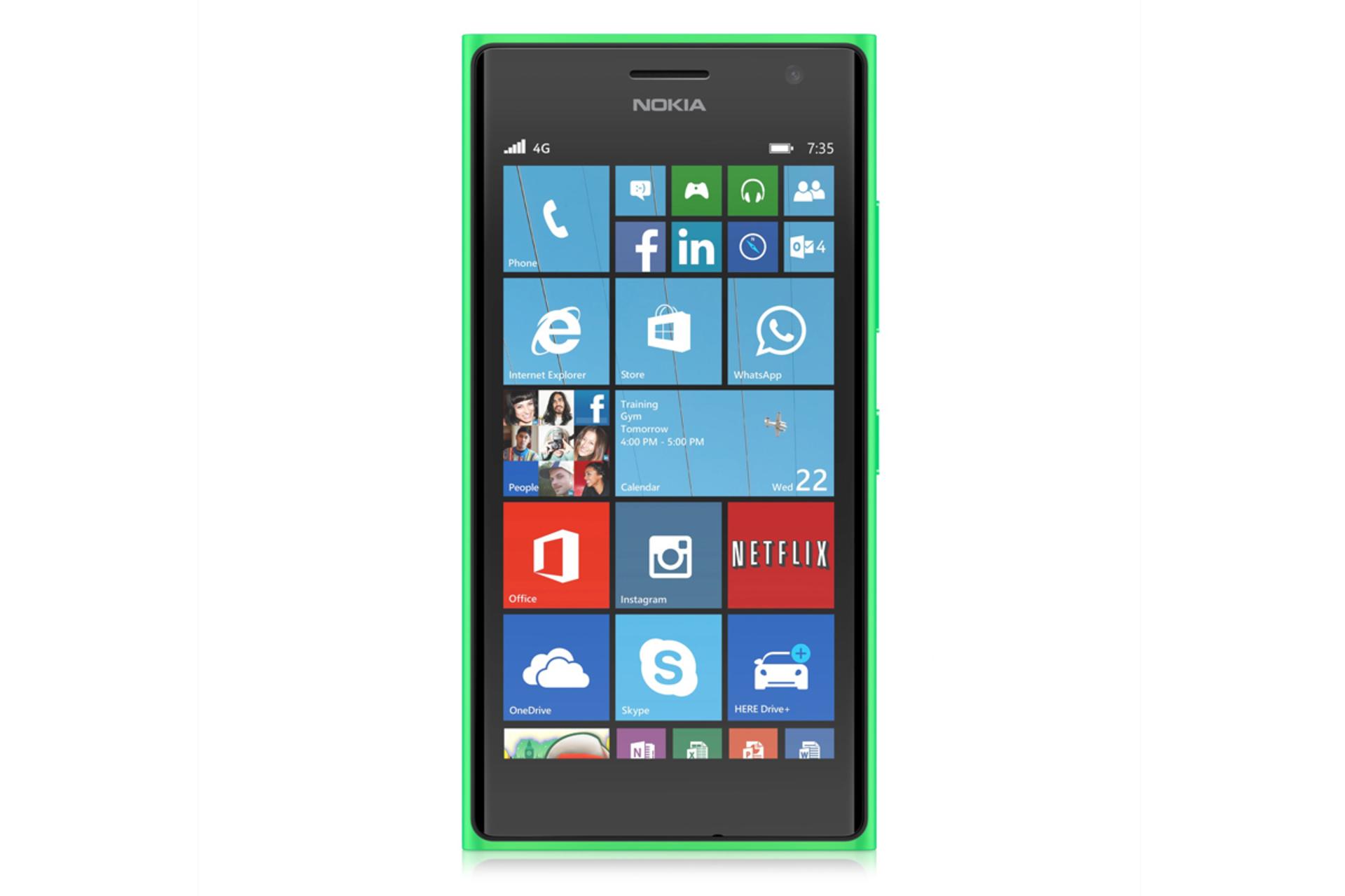 نمای روبرو موبایل نوکیا لومیا 730