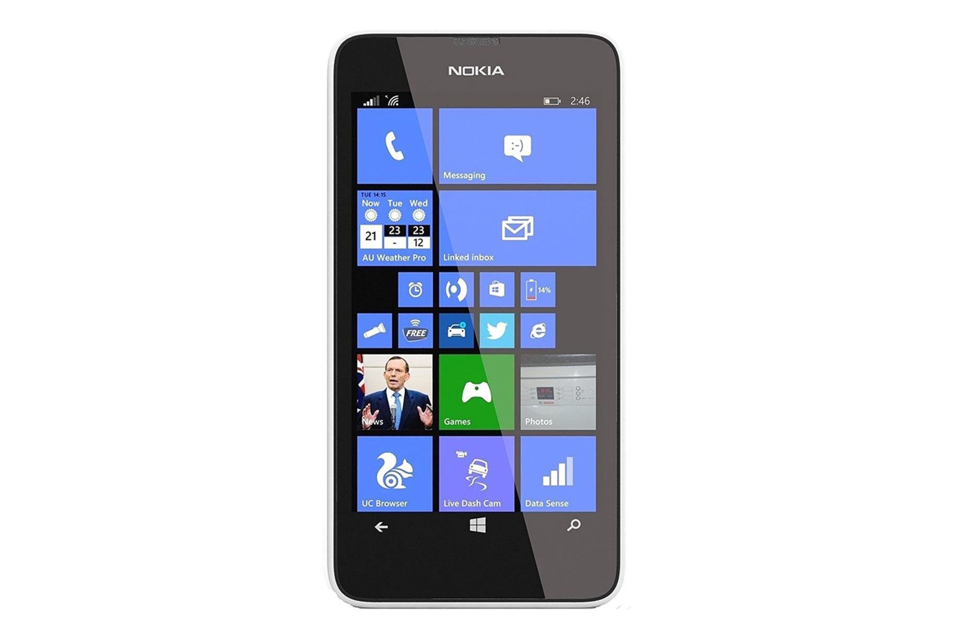 نمای روبرو موبایل نوکیا لومیا 638