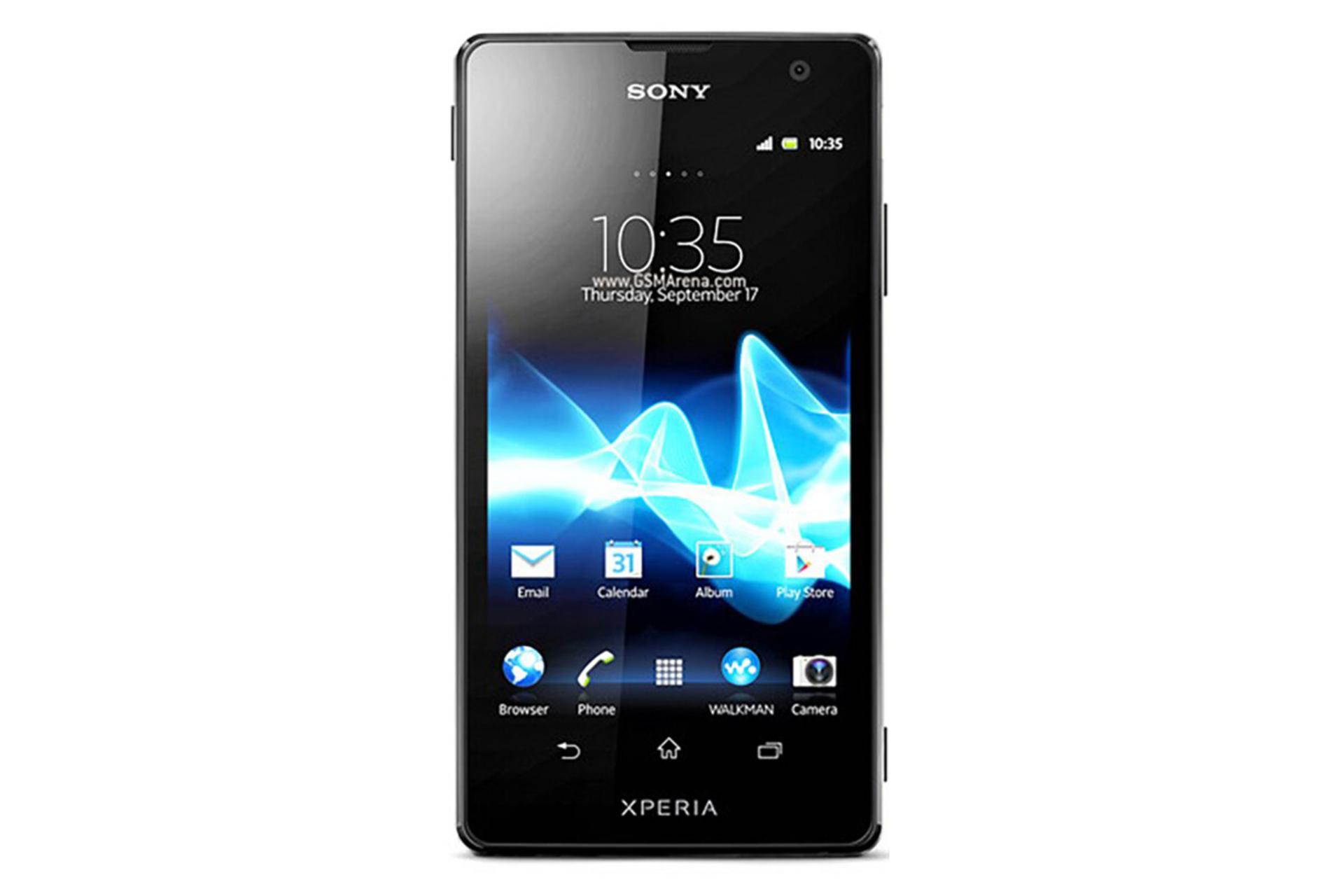 نمای روبرو موبایل اکسپریا TX سونی