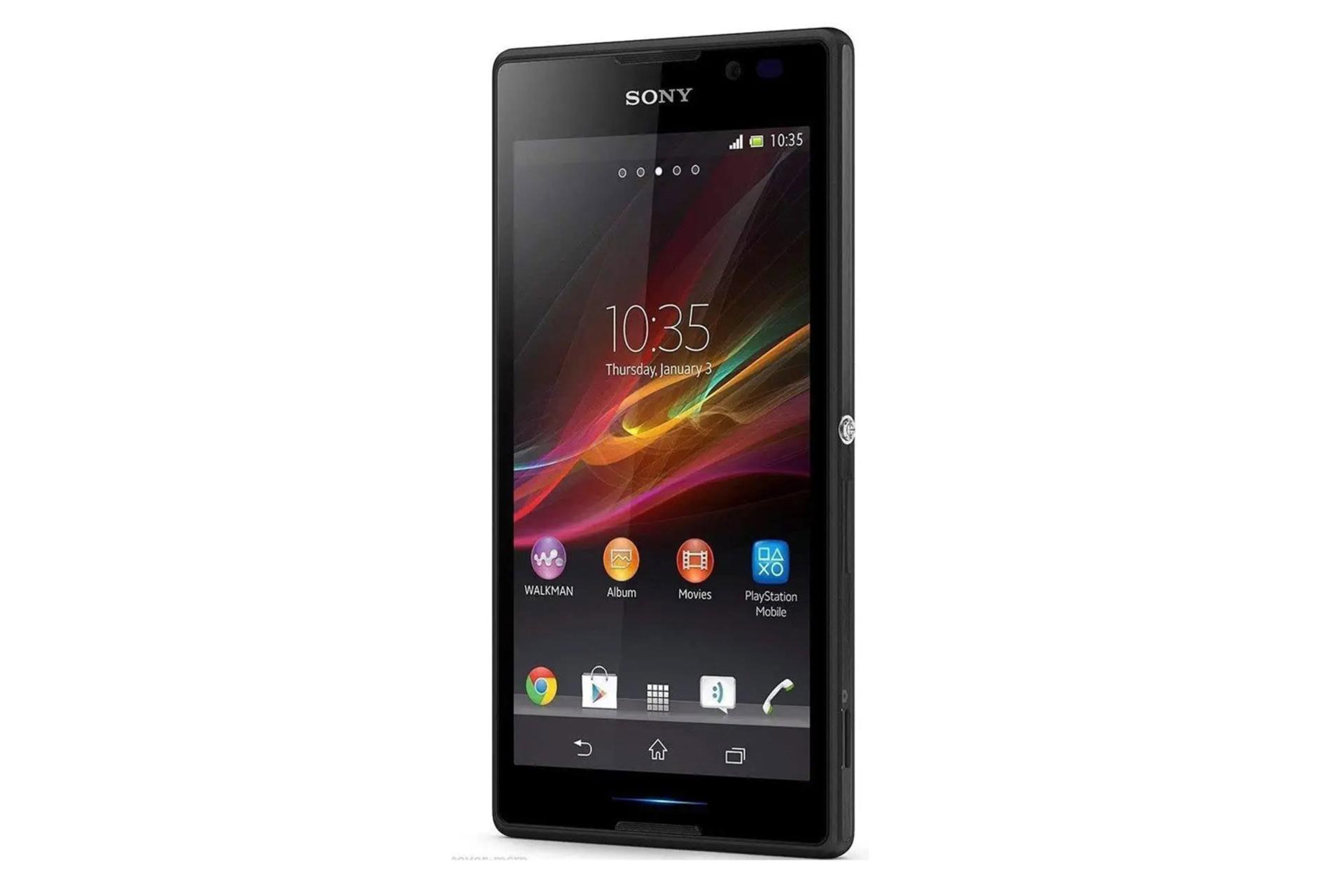 نمای جانبی موبایل اکسپریا C سونی