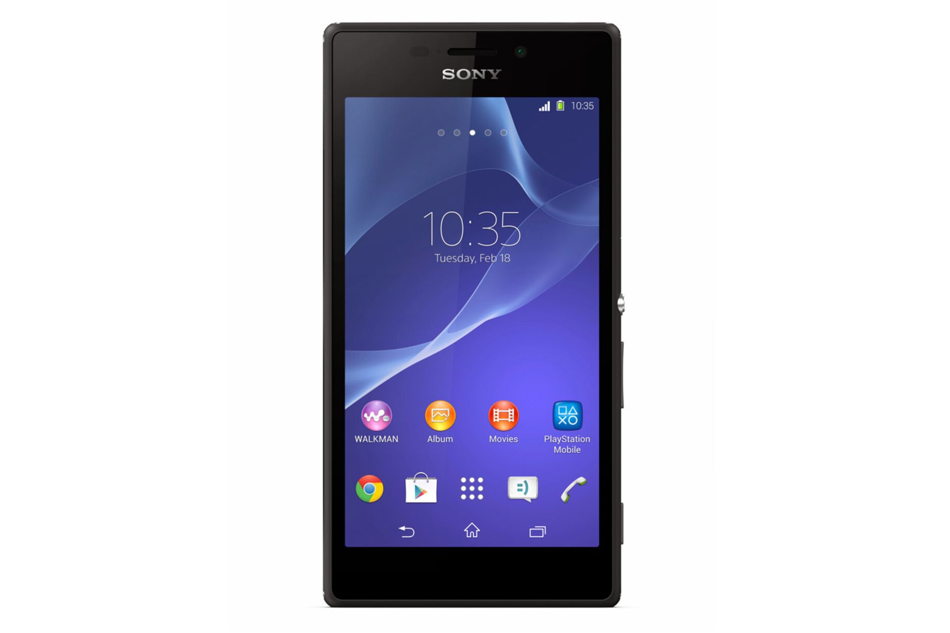 نمای روبرو موبایل اکسپریا M2 سونی