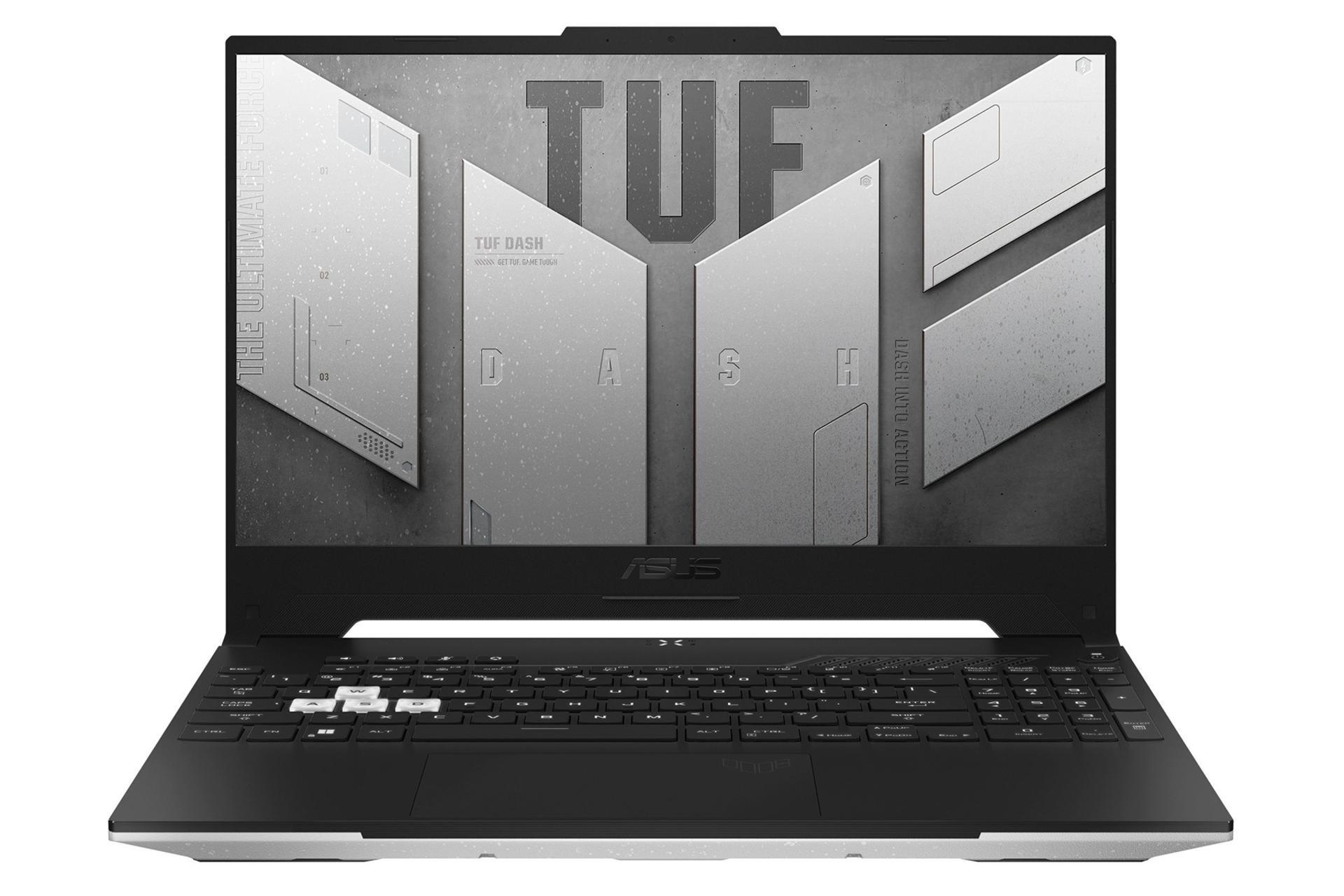 نمای جلو لپ تاپ ایسوس TUF Dash F15 FX517ZC رنگ سیلور