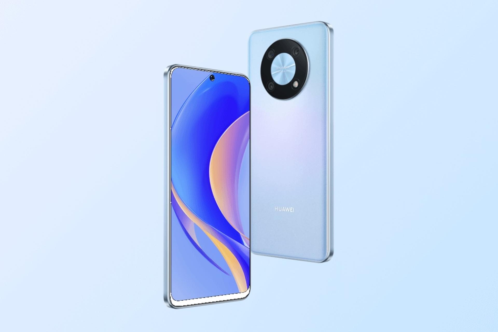 نمای جانبی گوشی موبایل نوا Y90 هواوی / Huawei nova Y90 آبی