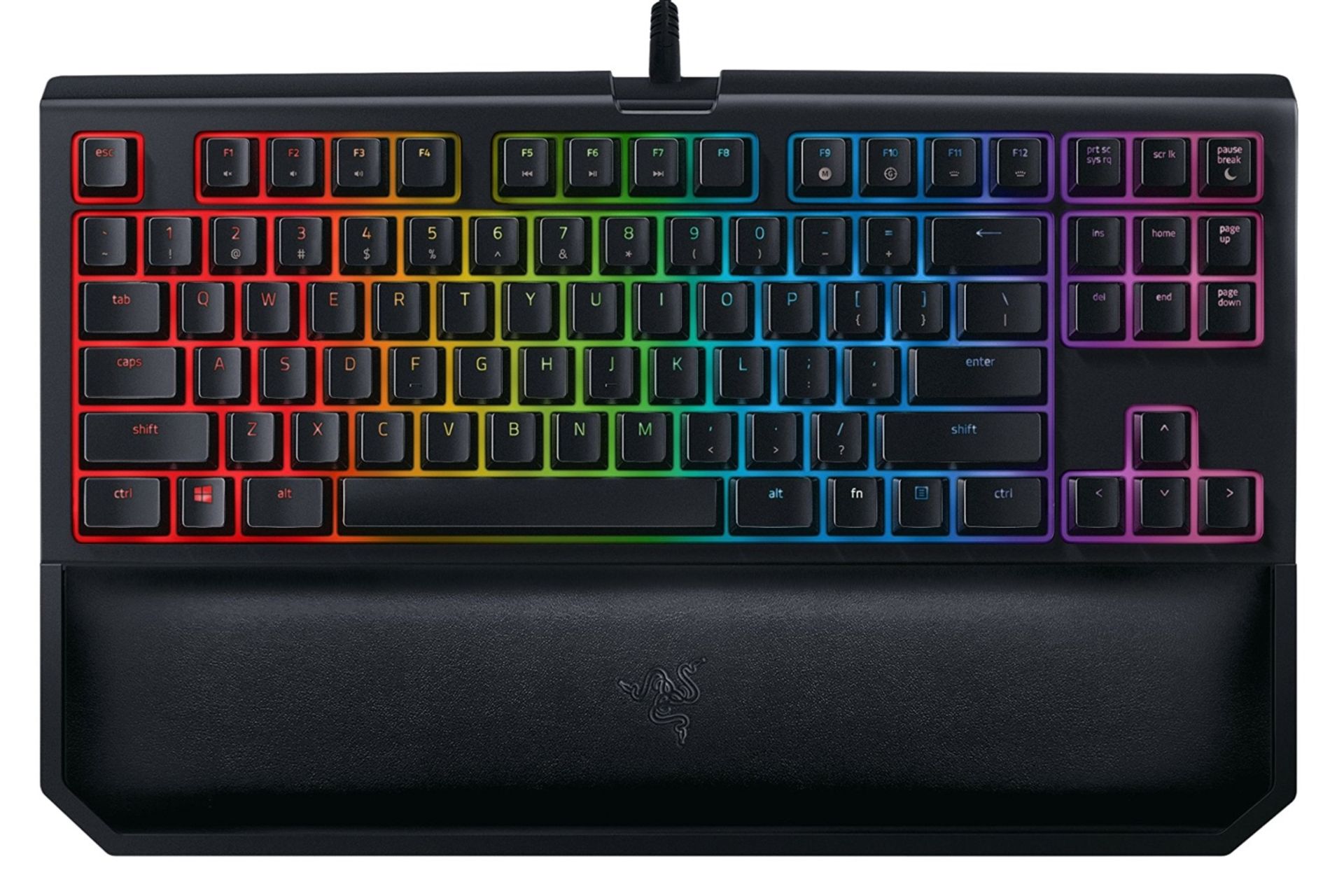 نمای روبرو کیبورد ریزر Razer BlackWidow Tournament Edition Chroma V2