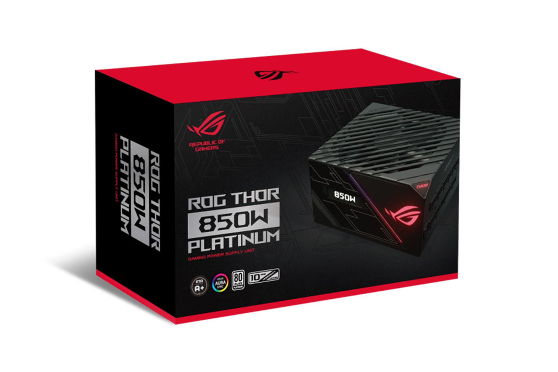 پاور کامپیوتر ایسوس ROG Thor 850P با توان 850 وات بسته بندی